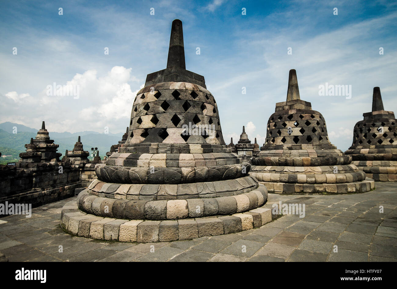 Borobudur buddhistischer Tempel in Magelang, Zentral-Java Stockfoto