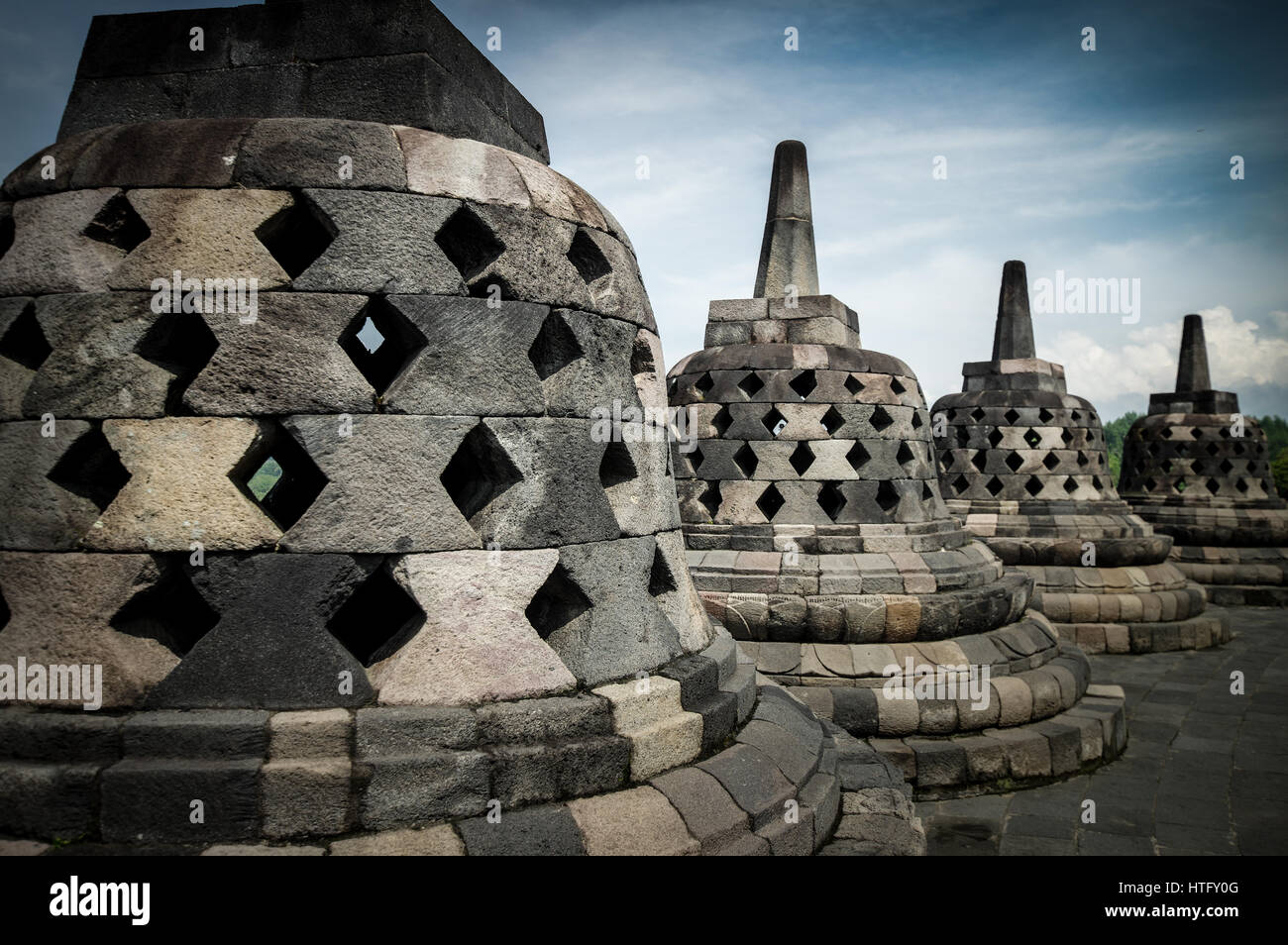 Borobudur buddhistischer Tempel in Magelang, Zentral-Java Stockfoto