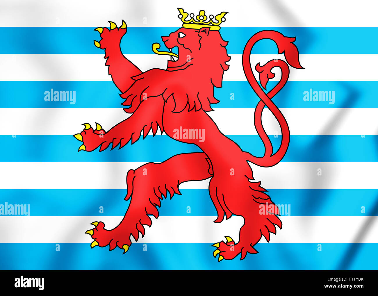 3D Civil Ensign von Luxemburg. 3D Illustration. Stockfoto