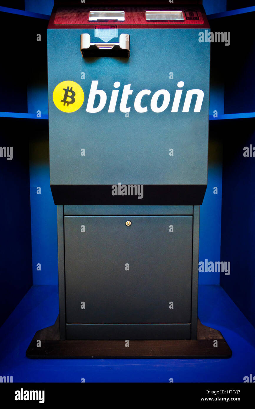 Bitcoin-Händler-Maschine Stockfoto