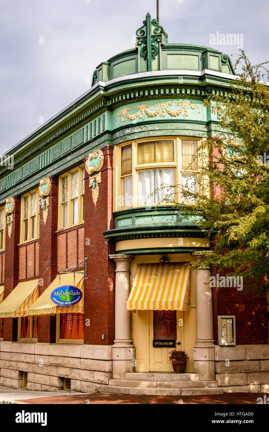 Mi Delgollado mexikanisches Restaurant, (früher Jefferson Security Bank), 201 DDR Street, Shepherdstown, West Virginia Stockfoto