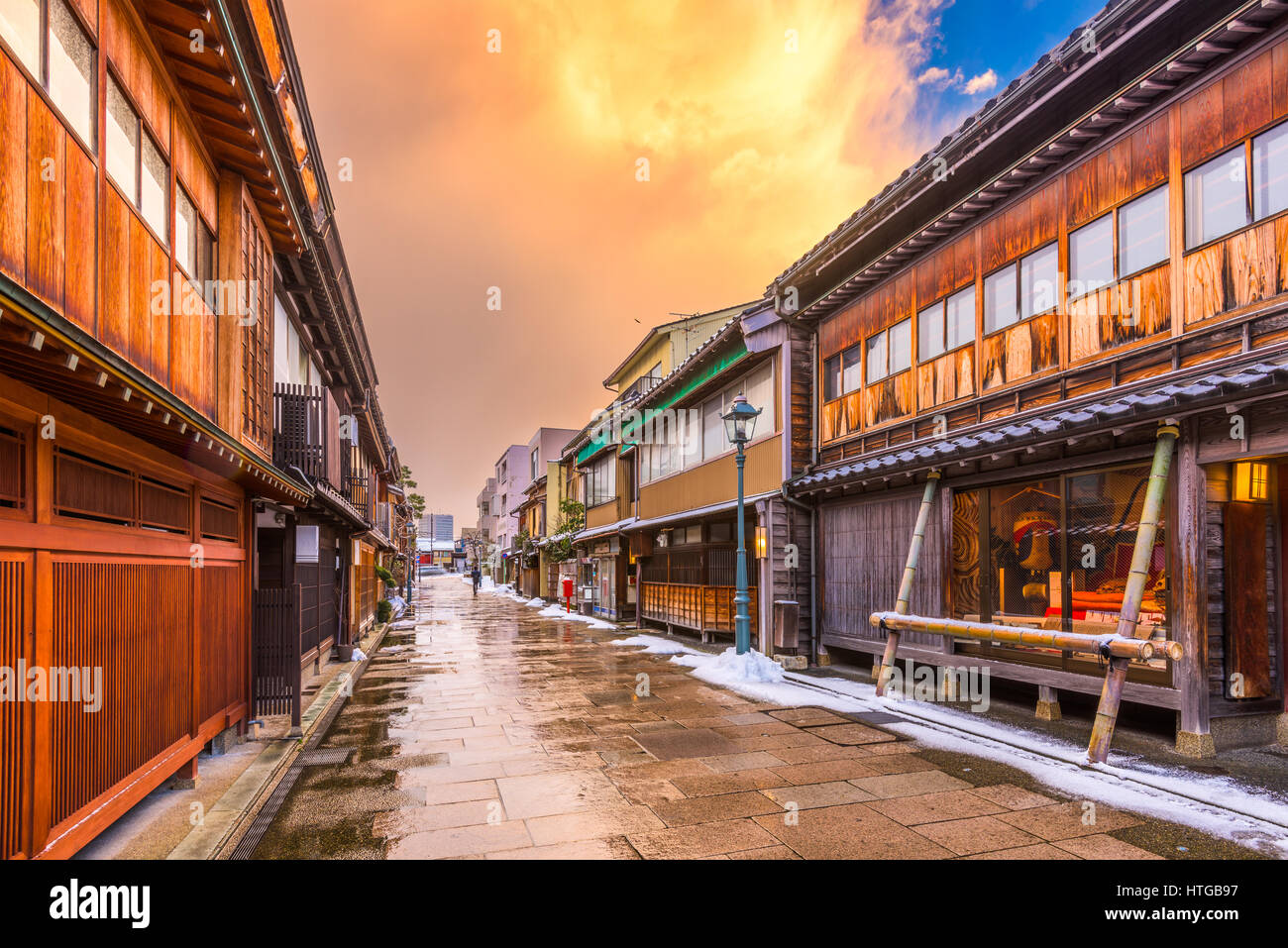 Kanazawa, Japan in der Altstadt der Nishi-Chaya. Stockfoto