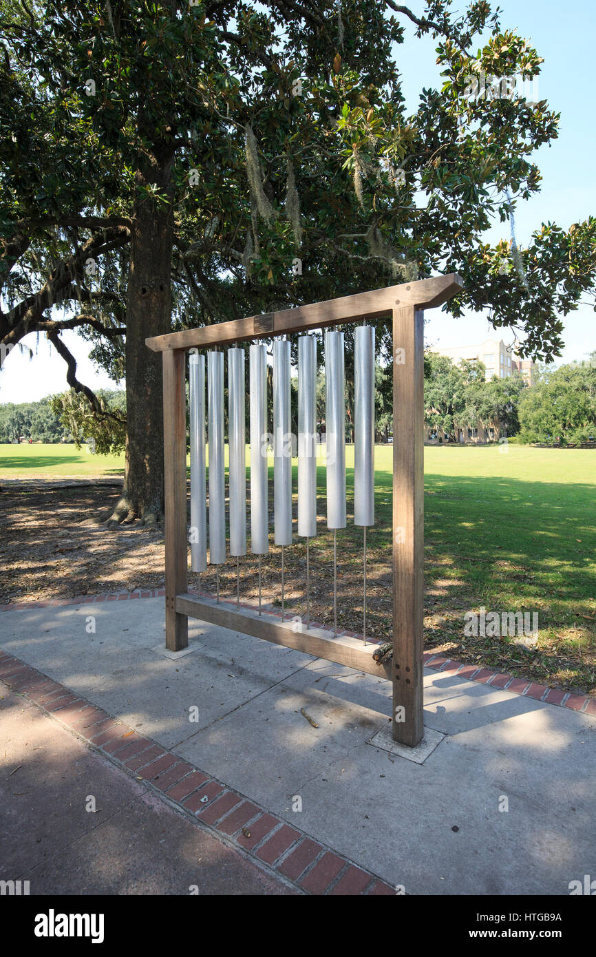Glockenspiel in Forsyth Park, Savannah, Geordia Stockfoto
