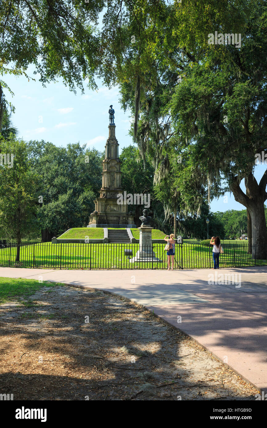 Konföderierten Denkmal in Forsyth Park, Savannah, Georgia. Stockfoto