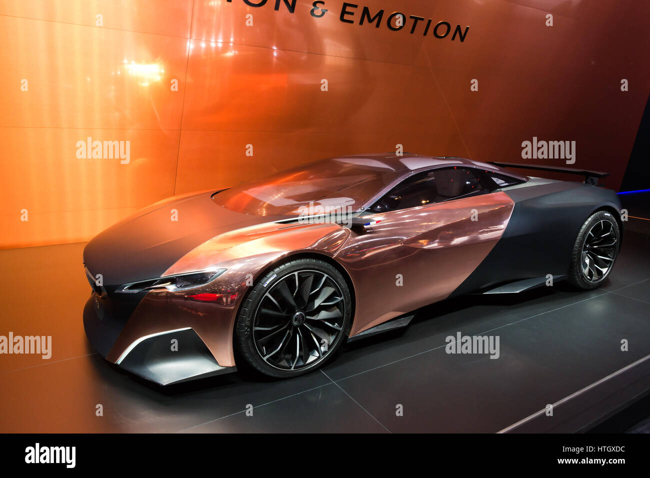 Genf, Schweiz - 3. März 2015: Peugeot Onyx auf der 85. Internationalen Genfer Autosalon im Palexpo. Stockfoto