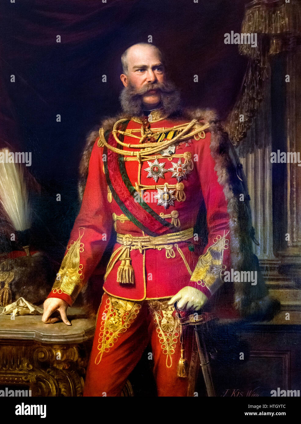 Franz Joseph I (Franz Josef I: 1830-1916), Kaiser von Österreich und Königs von Ungarn, Kroatien und Böhmen. Porträt von Josef Kis, Öl auf Leinwand, c.1867-1870 Stockfoto