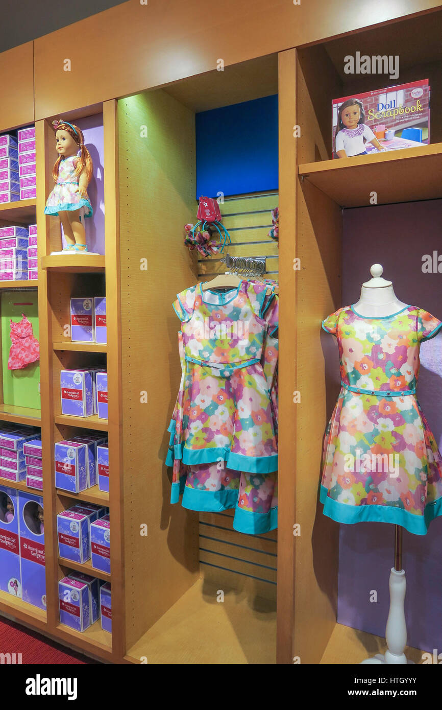 Inneneinrichtung des American Girl Place Store, Rockefeller Center, NYC Stockfoto