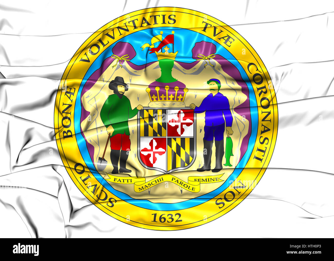 Staatliche Siegel von Maryland, USA. 3D Illustration. Stockfoto