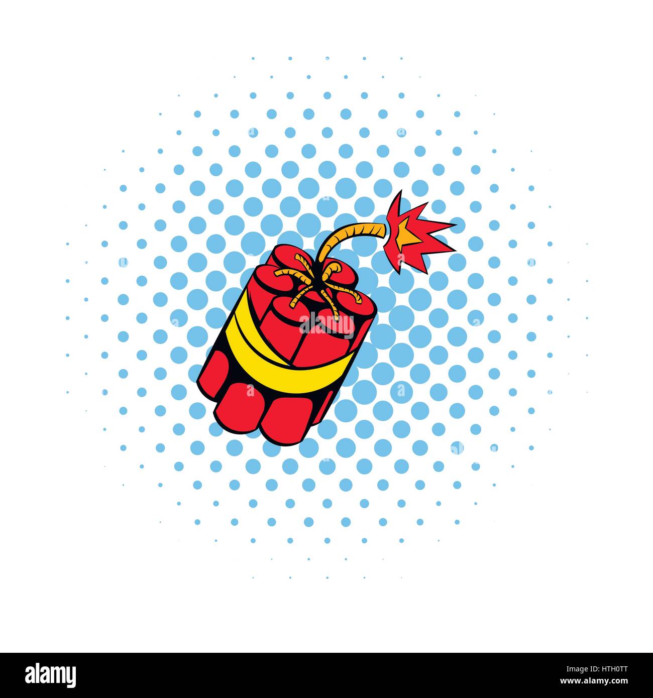 Roten Dynamitstangen Symbol, Comic Stock Vektor