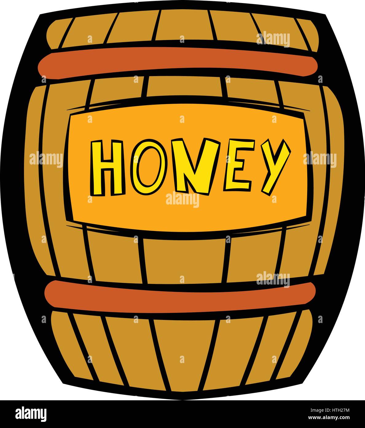 Fass mit Honig-Symbol, Symbol-cartoon Stock Vektor