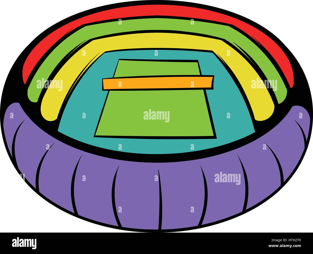 Tennis-Stadion-Symbol, Symbol-cartoon Stock Vektor