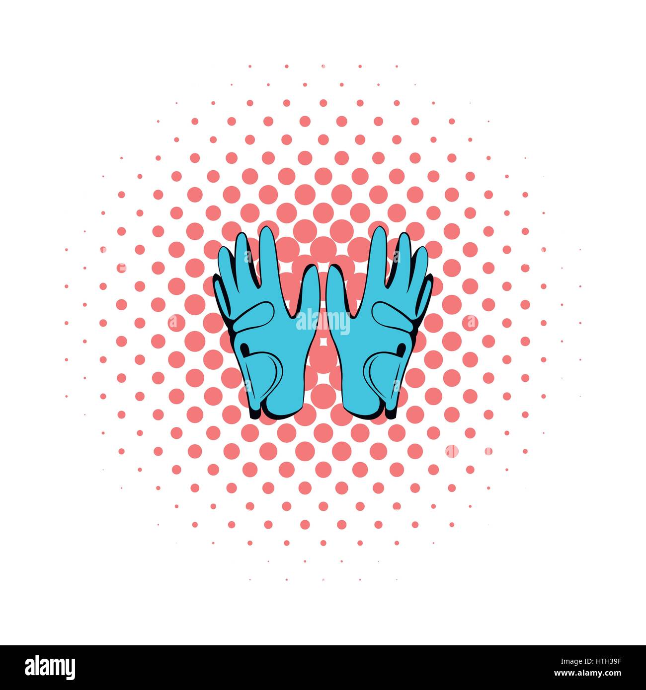 Golf Handschuh Symbol, Comic Stock Vektor