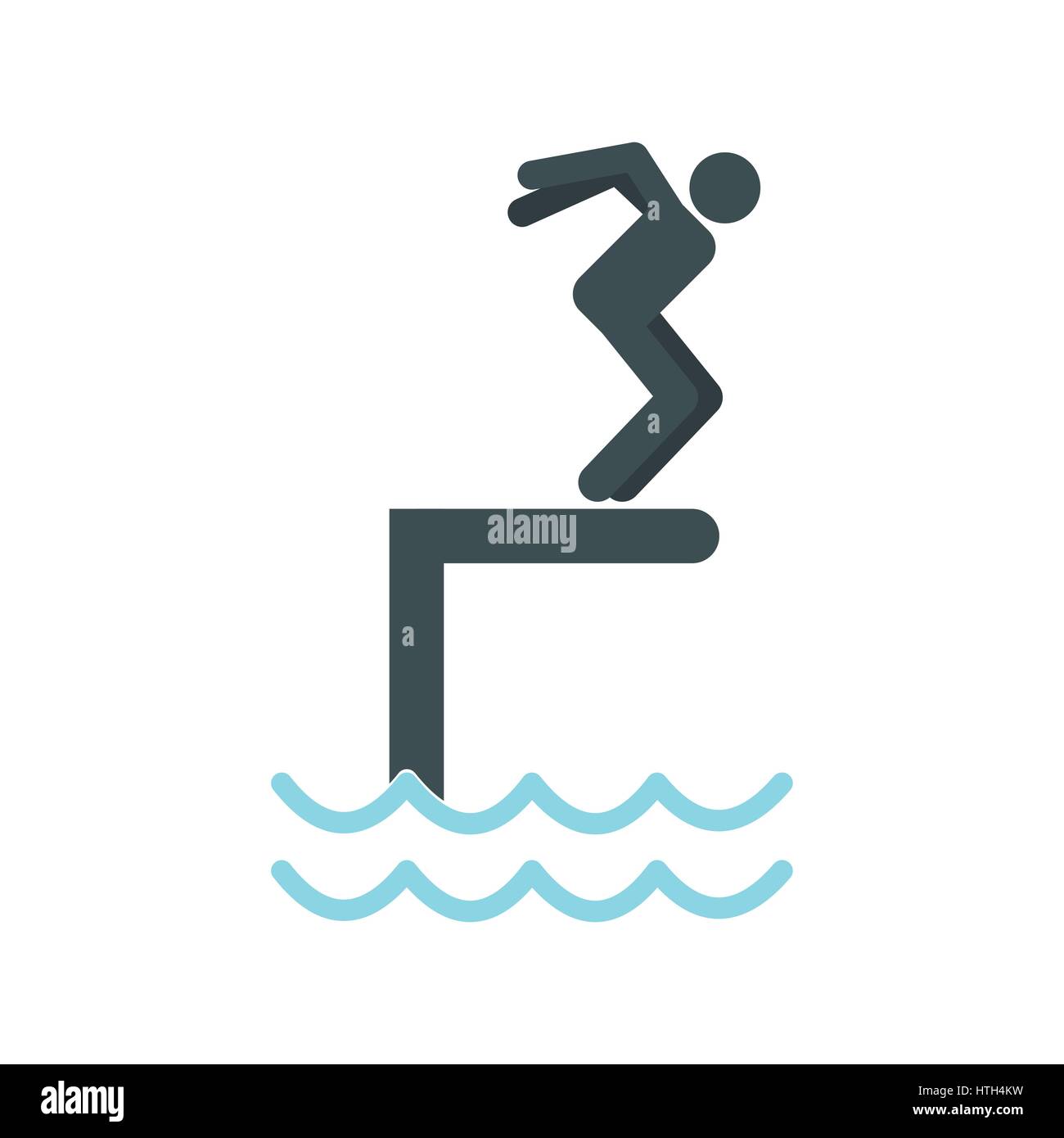 Springen in einen Pool-Symbol Stock Vektor