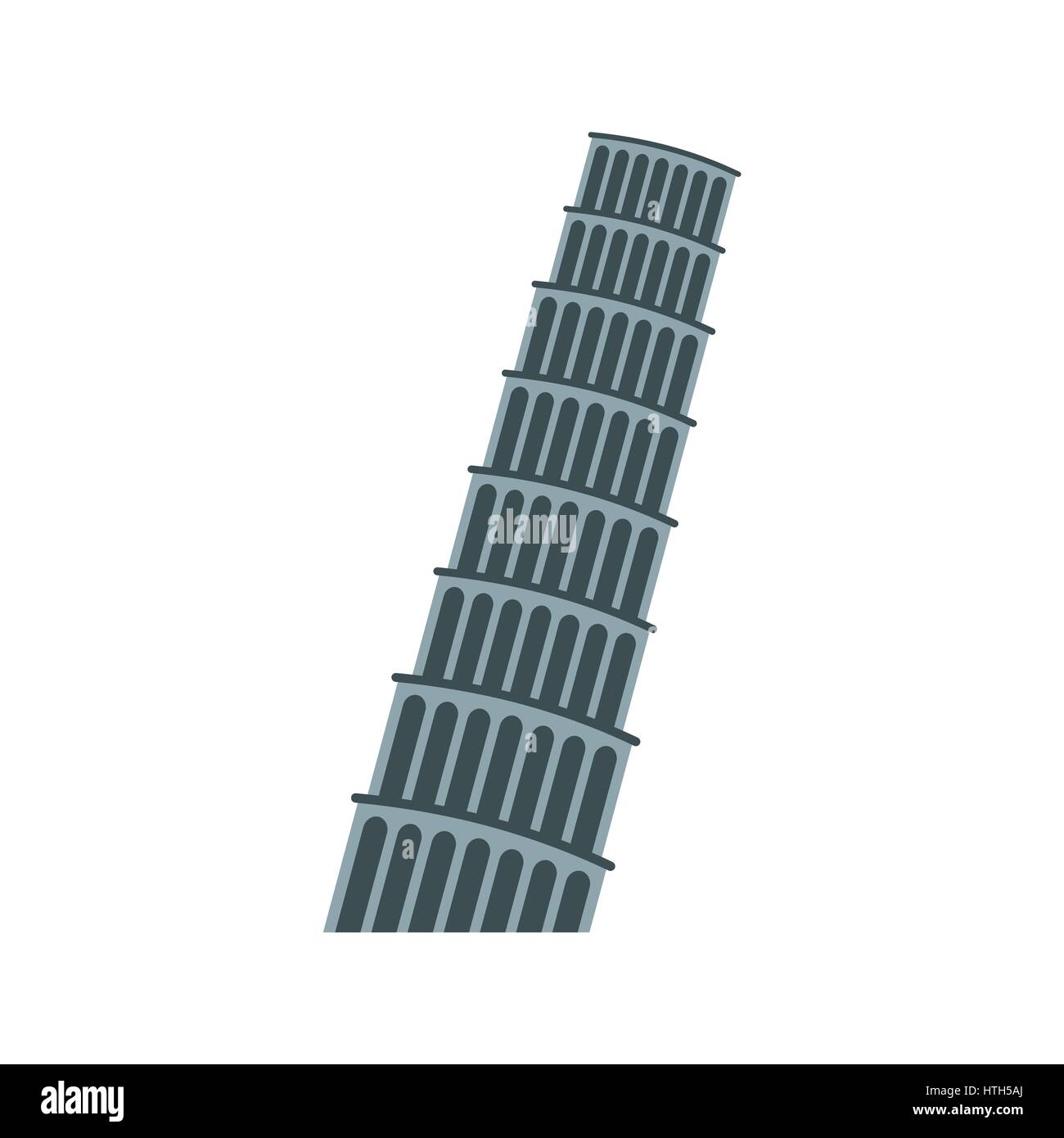 Pisa Turm Symbol, flachen Stil Stock Vektor