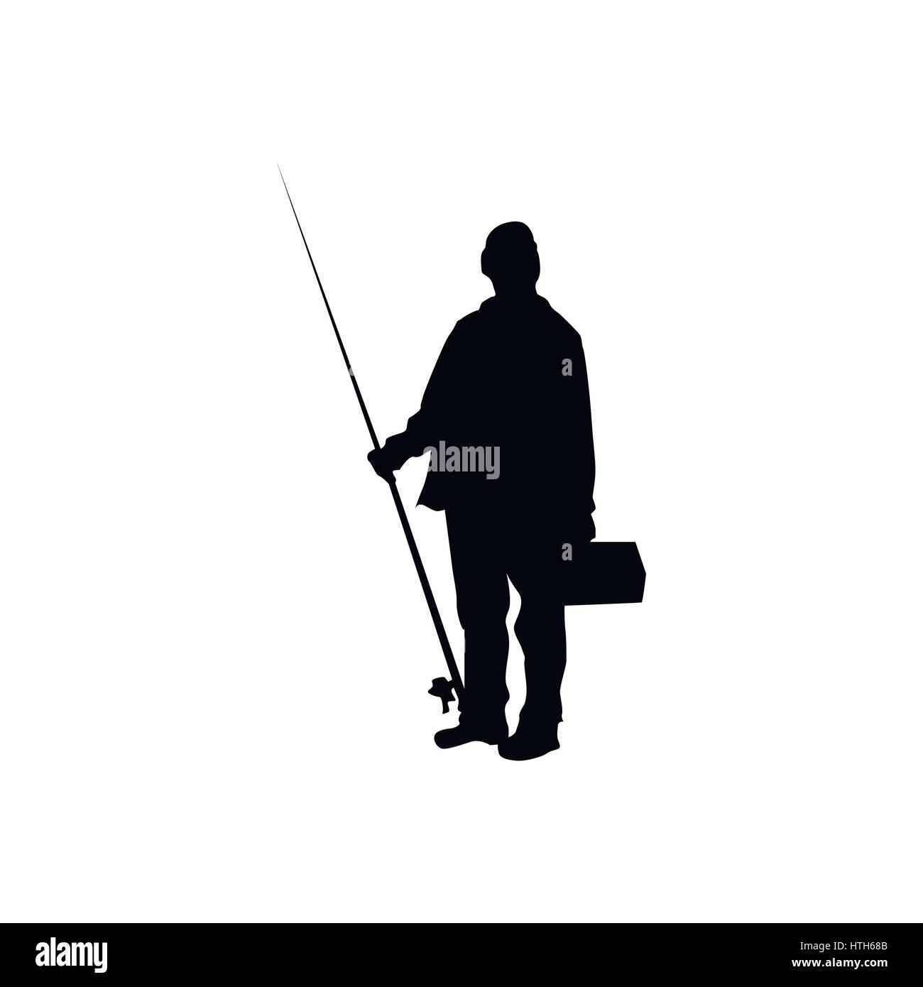fisherman-silhouette-stock-vektorgrafiken-kaufen-alamy