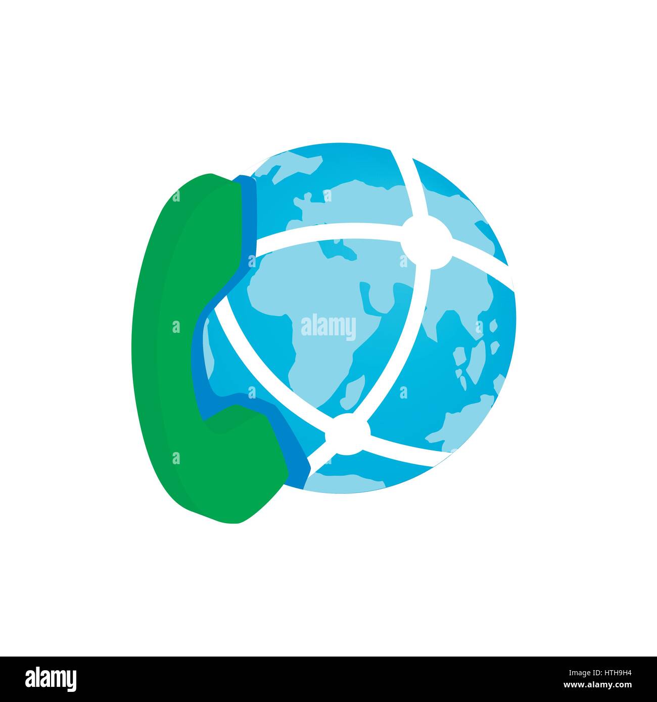 Telefon und Globus-Symbol, isometrischen 3d Stil Stock Vektor