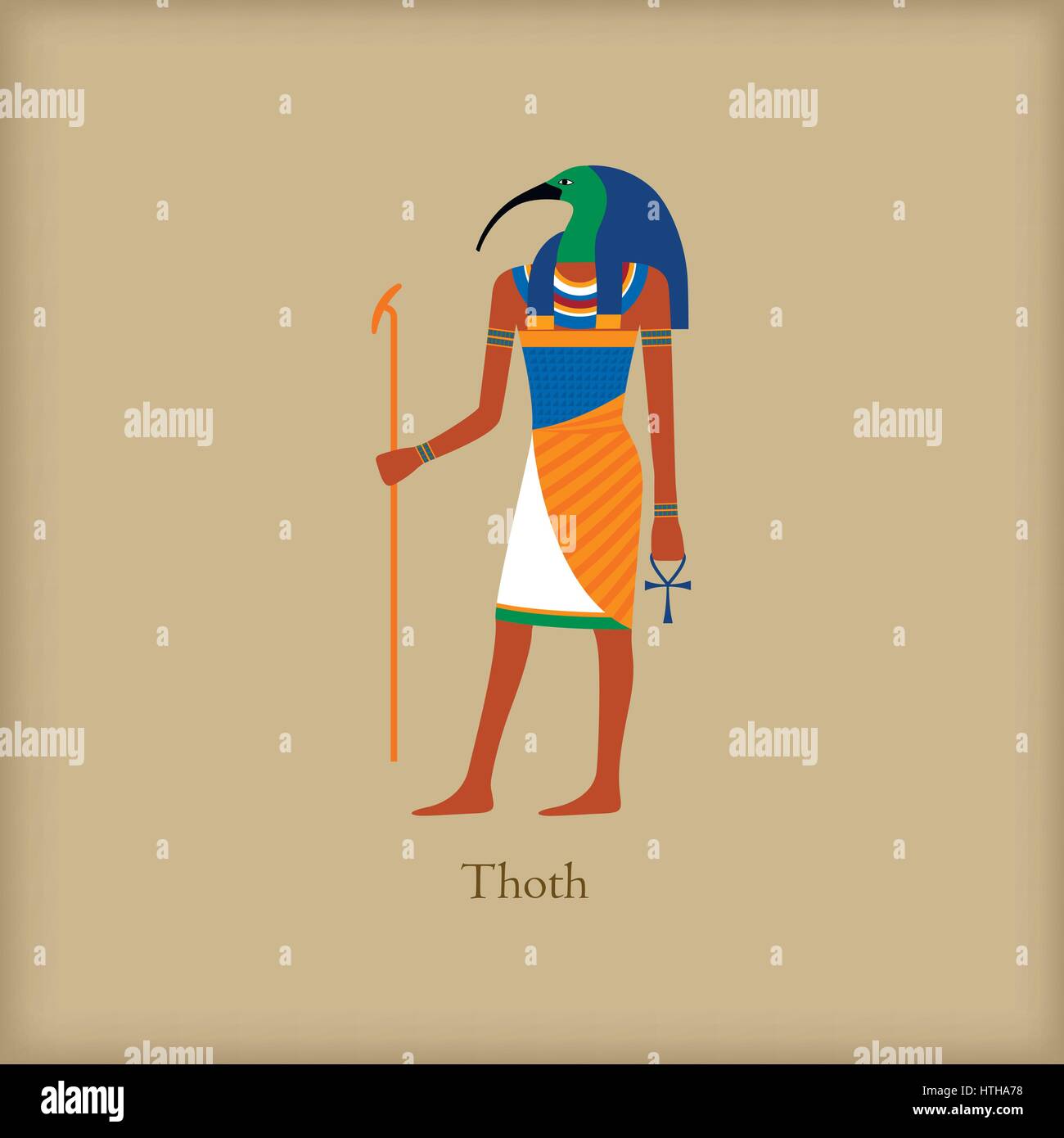 Thoth - Gott der Weisheit und Erkenntnis-Symbol Stock Vektor