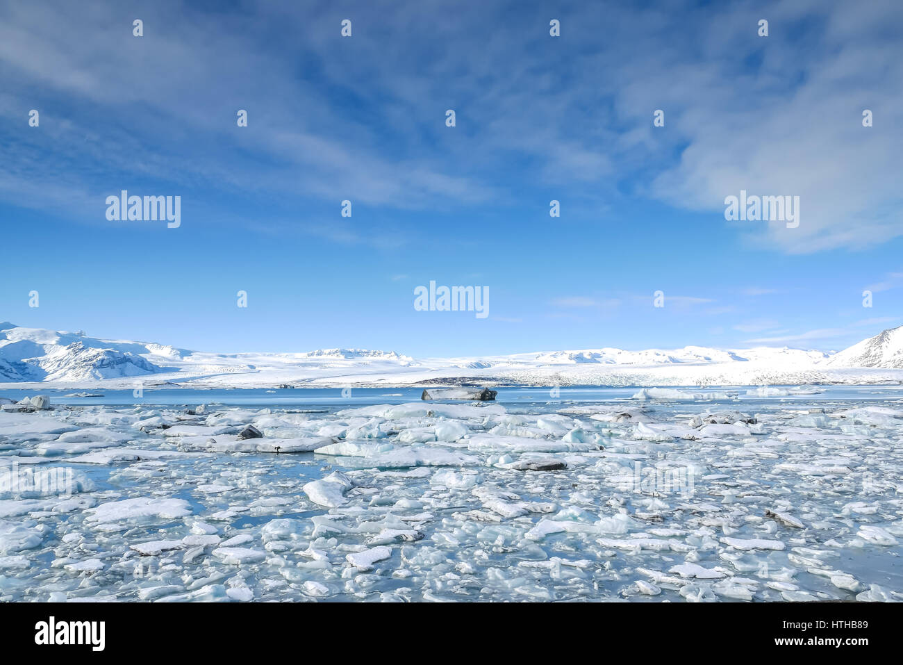 Eisberge in der Gletscherlagune Jökulsárlón, Island Stockfoto