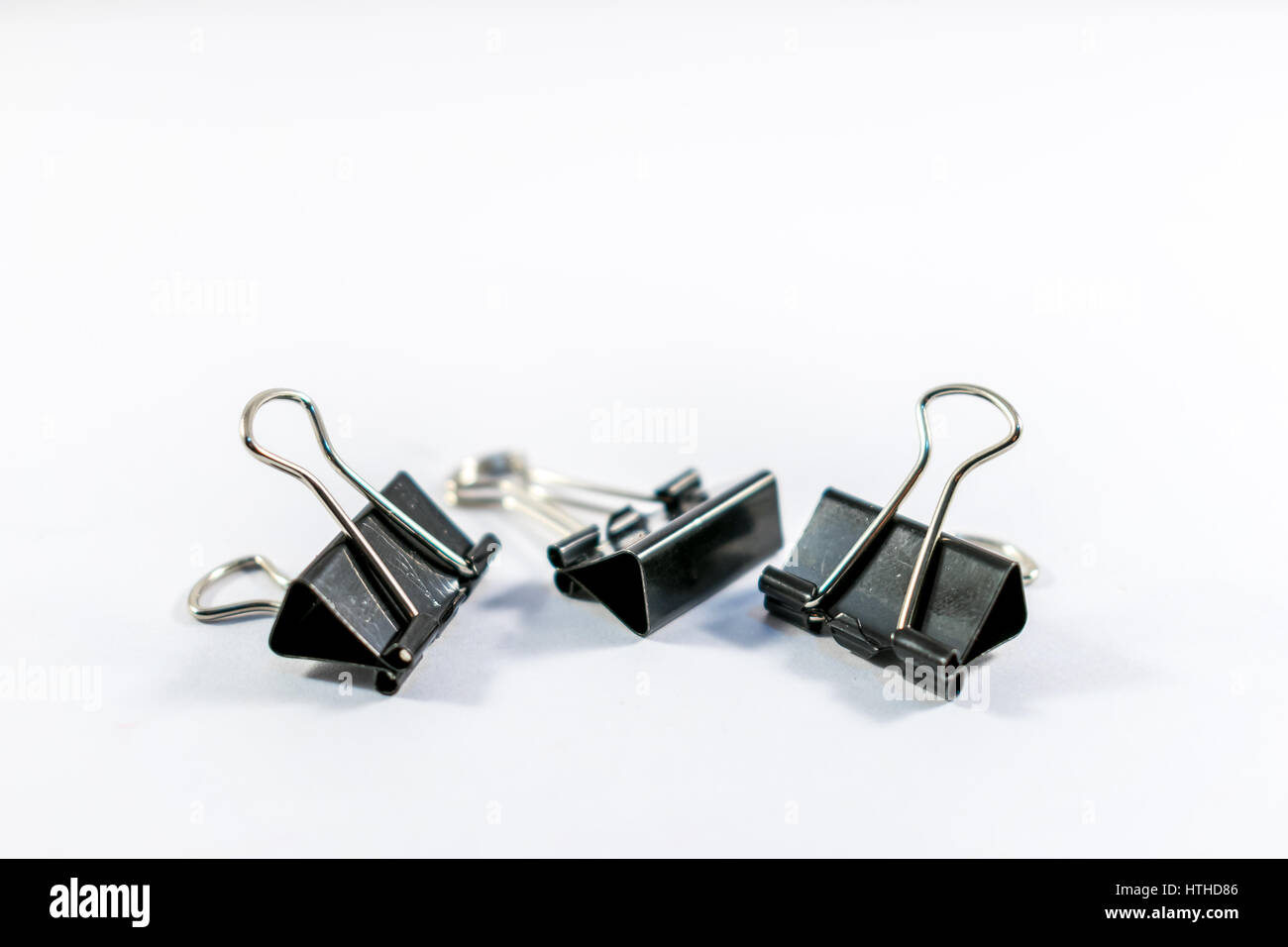 Office-Sammelmappe Clips isolierten auf weißen Hintergrund Stockfoto