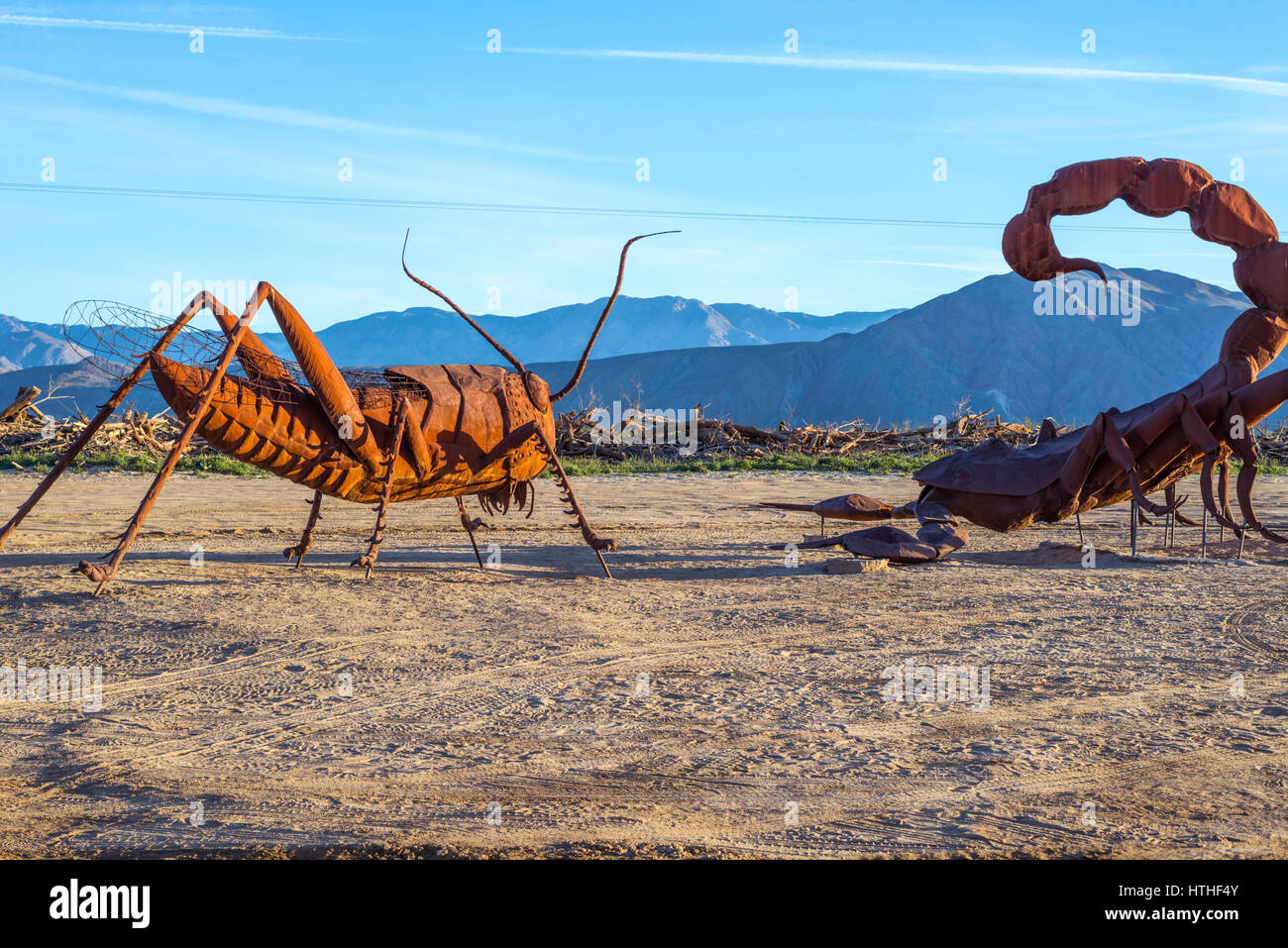 Metall-Skulptur Kunstwerk (von Ricardo Breceda). Borrego Springs, Kalifornien, USA. Stockfoto