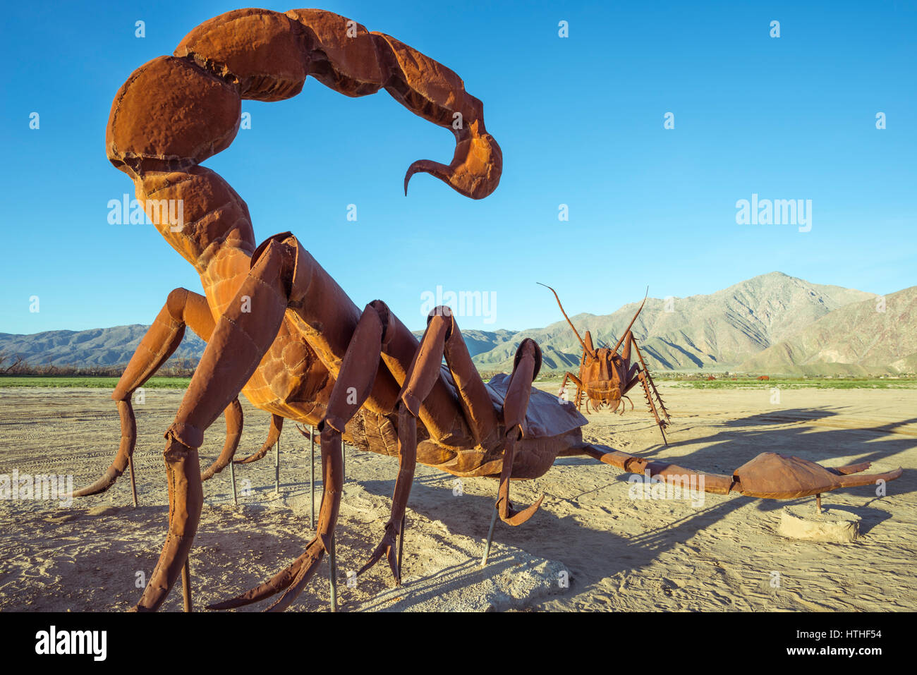 Metall-Skulptur Kunstwerk (von Ricardo Breceda). Borrego Springs, Kalifornien, USA. Stockfoto