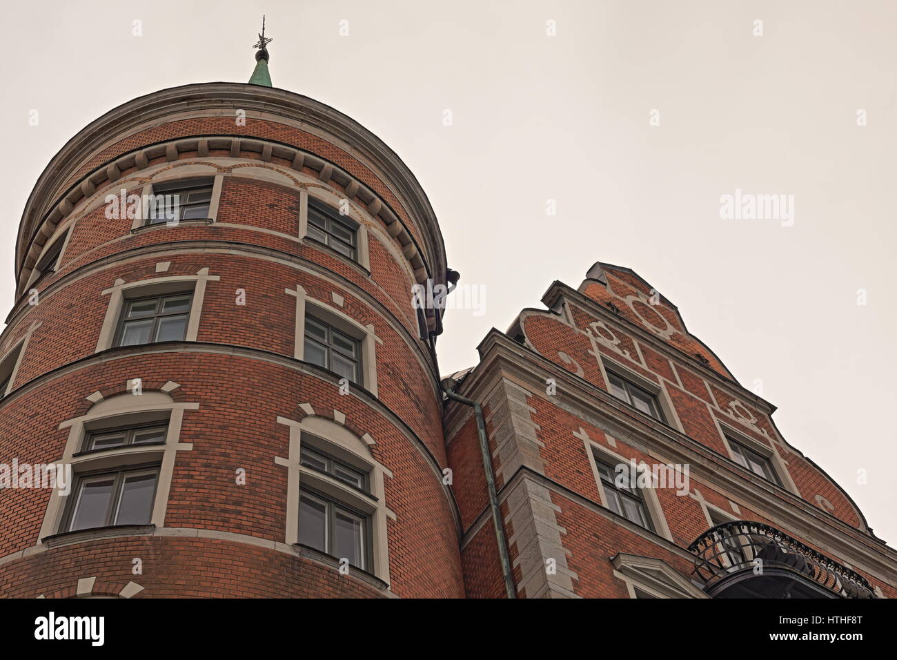 Alten Backsteingebäude auf Pryssgränd, Södermalm, Stockholm Stockfoto