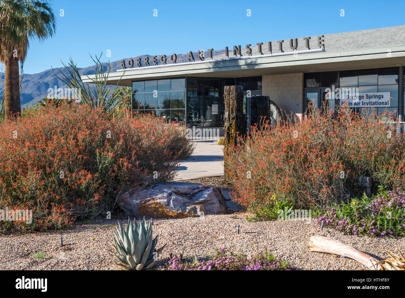 Borrego Kunstinstitut Gebäude. Borrego Springs, Kalifornien, USA. Stockfoto
