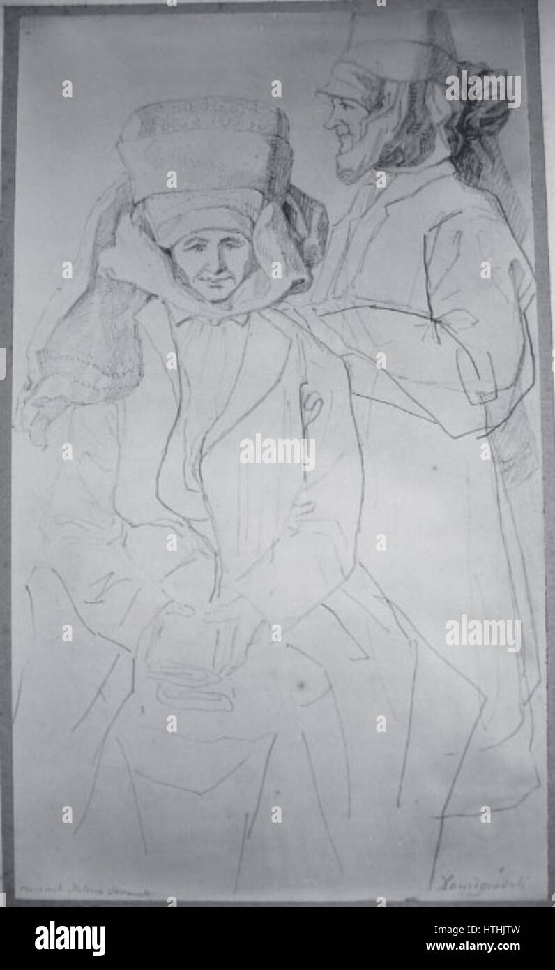 Skirmunt Bäuerinnen aus Davyd-Haradok Stockfoto