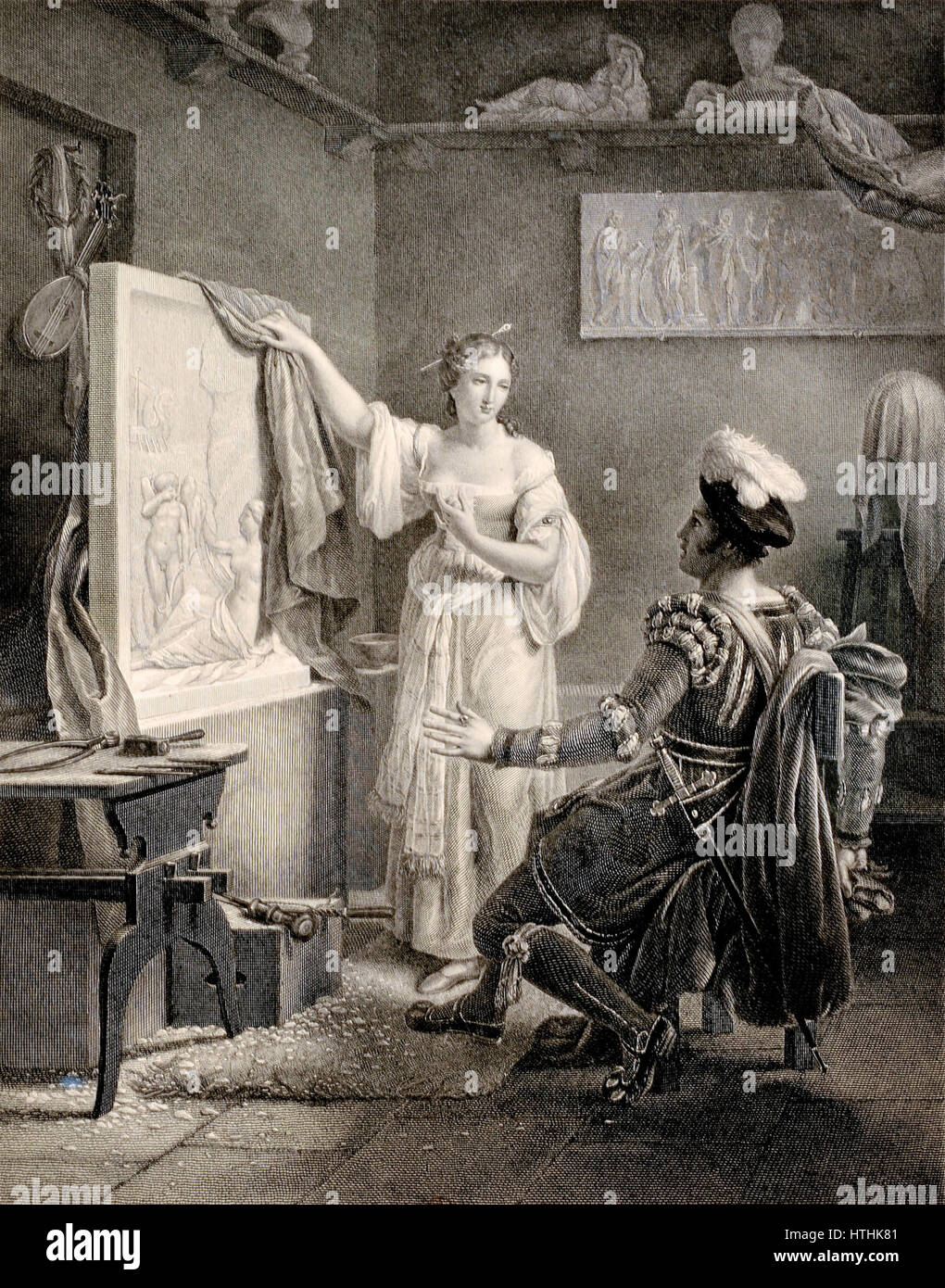 Properzia de' Rossi Sculptant Sohn Dernier Ouvrage-Alexandre Vincent Sixdeniers-MBA Lyon 2014 Stockfoto