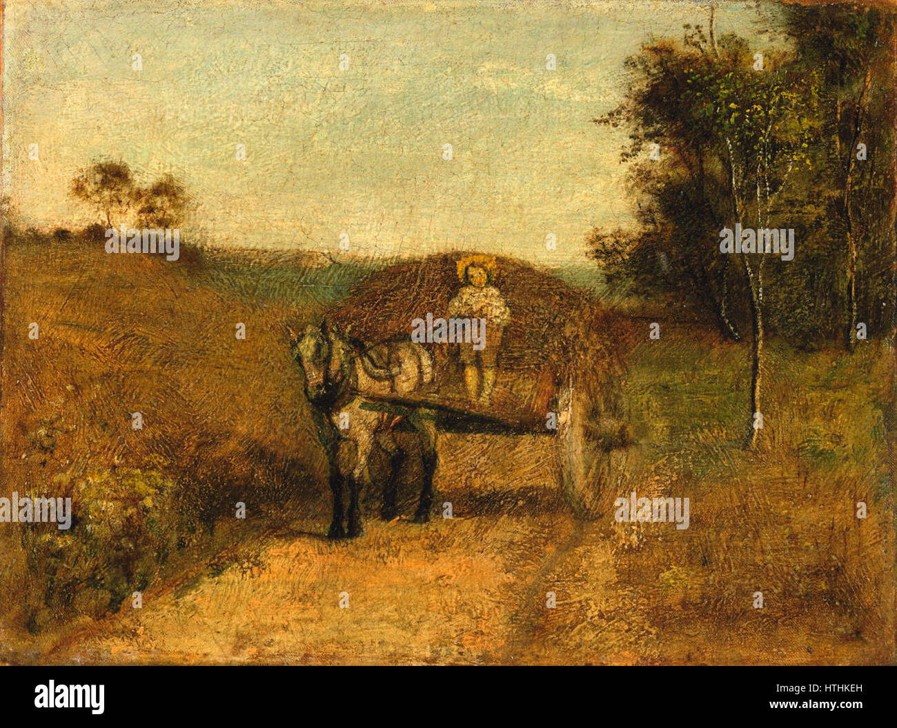 Albert Pinkham Ryder - Boy fahren eines Wagens (c.1875 Stockfoto