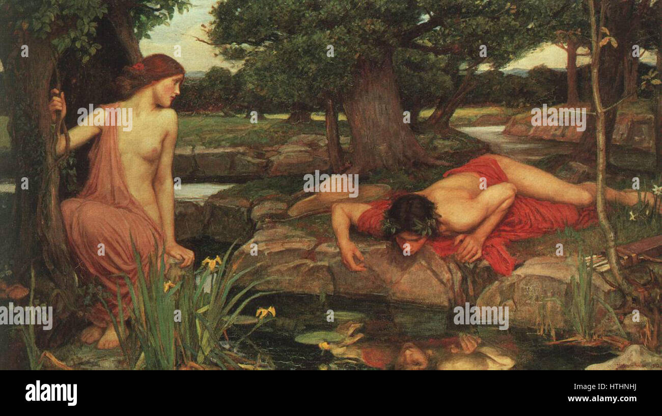 Echo und Narziss - John William Waterhouse Stockfoto
