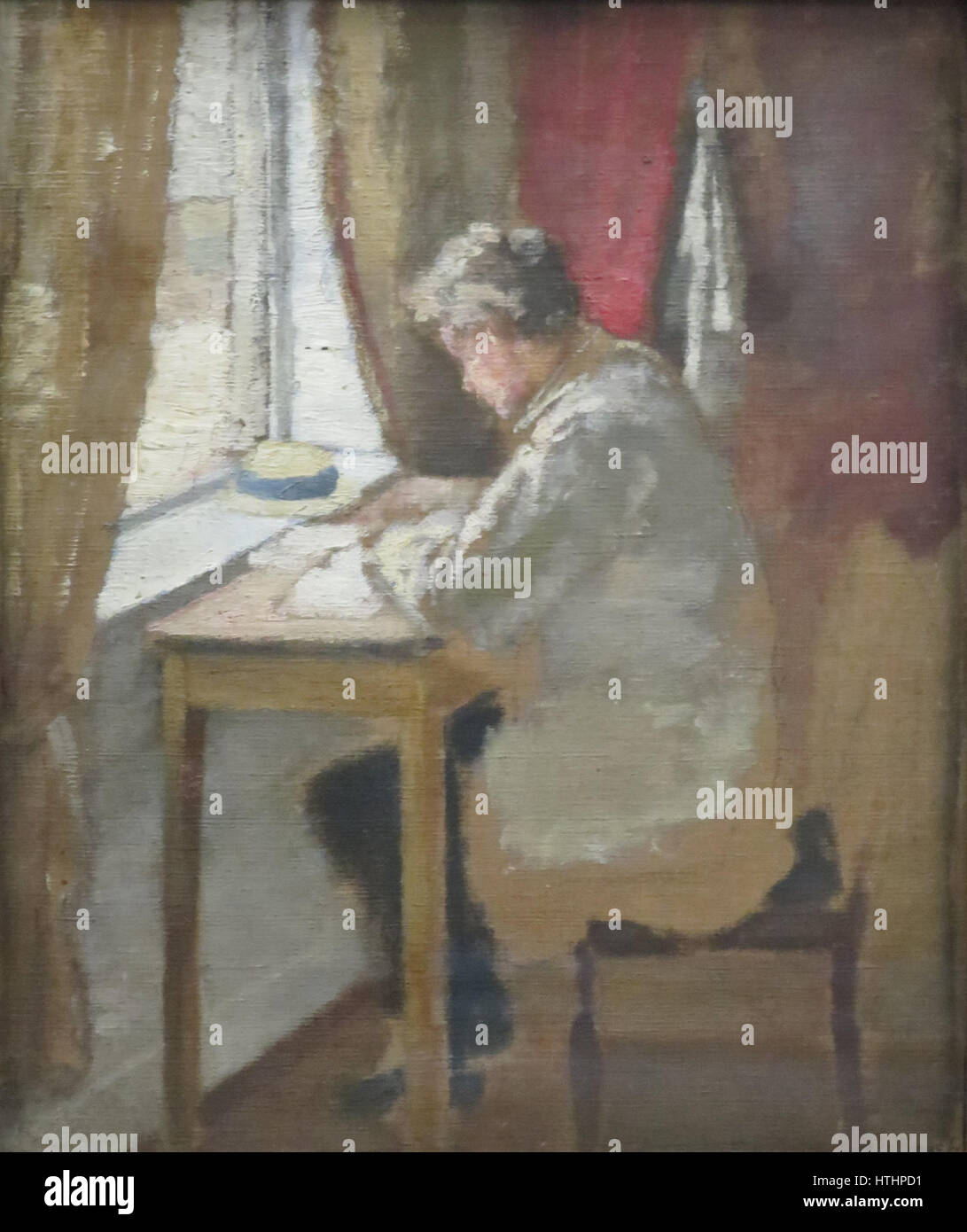 Andreas by the Window ist ein Gemälde des norwegischen Künstlers Edvard Munch, das im Kunstmuseum Bergen untergebracht ist. Das Kunstwerk stellt eine Figur namens Andreas dar, die aus einem Fenster blickt und Munchs expressionistischen Stil widerspiegelt. Stockfoto Andreas by the Window ist ein Gemälde des norwegischen Künstlers Edvard Munch, das im Kunstmuseum Bergen untergebracht ist. Das Kunstwerk stellt eine Figur namens Andreas dar, die aus einem Fenster blickt und Munchs expressionistischen Stil widerspiegelt. Stockfoto