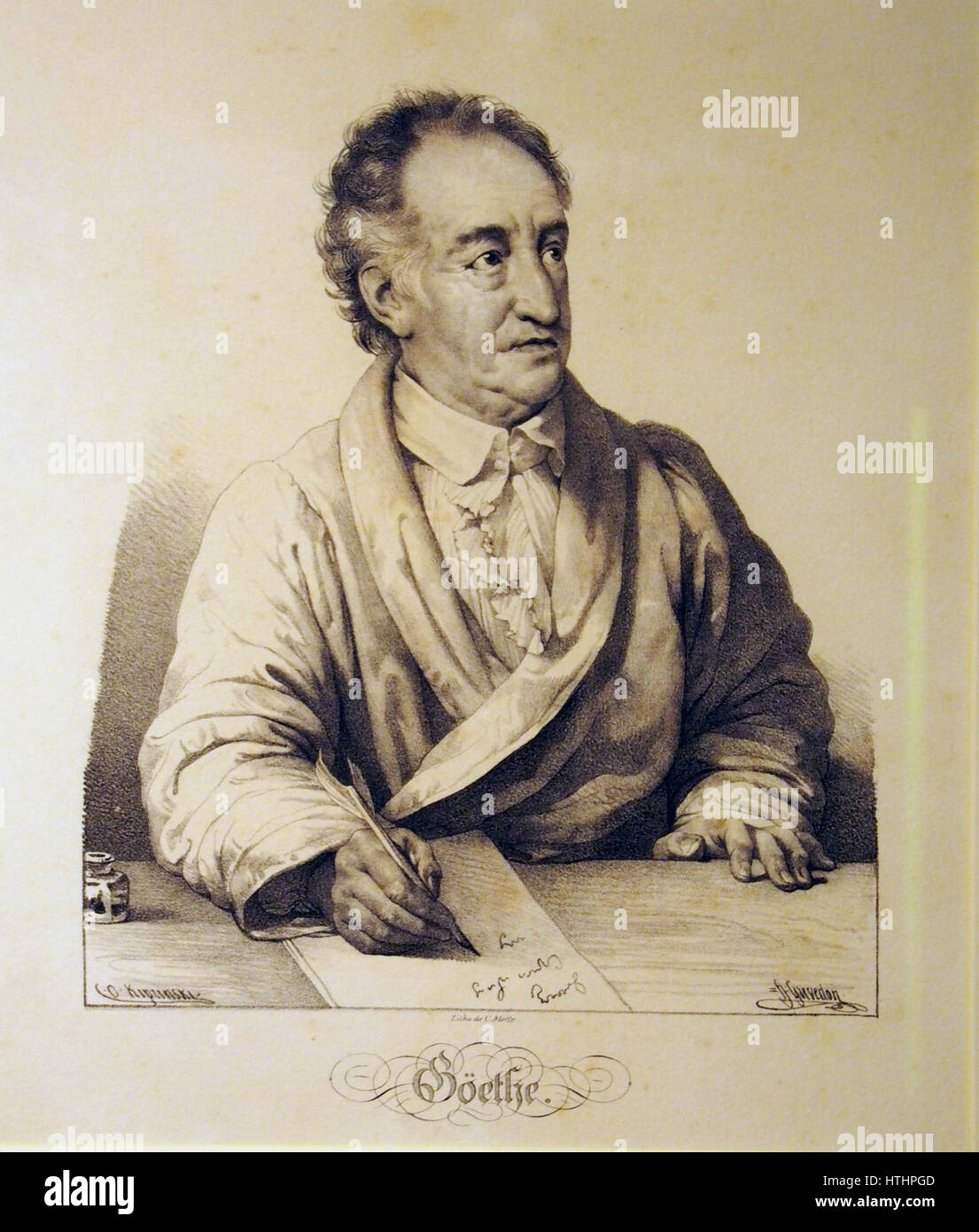 Dieses Foto zeigt das Weimarer Goethehaus, die ehemalige Residenz des Dichters Johann Wolfgang von Goethe. Das Gebäude ist ein bedeutender Ort der deutschen Literaturgeschichte und repräsentiert das kulturelle und geistige Erbe der Weimarer Zeit. Stockfoto