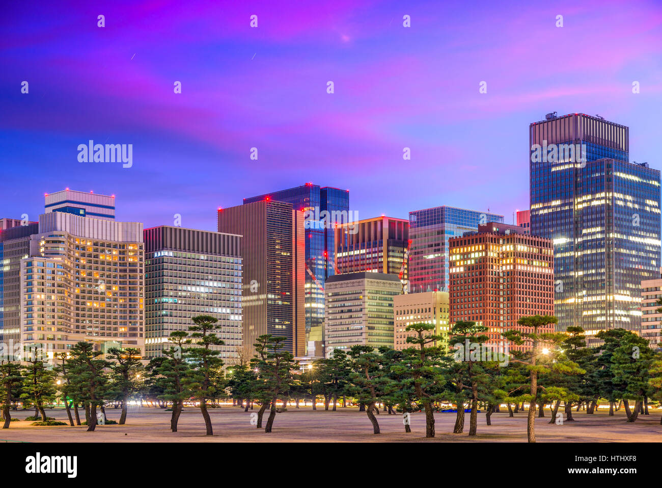 Chiyoda Ward Skyline von Tokyo, Japan. Stockfoto