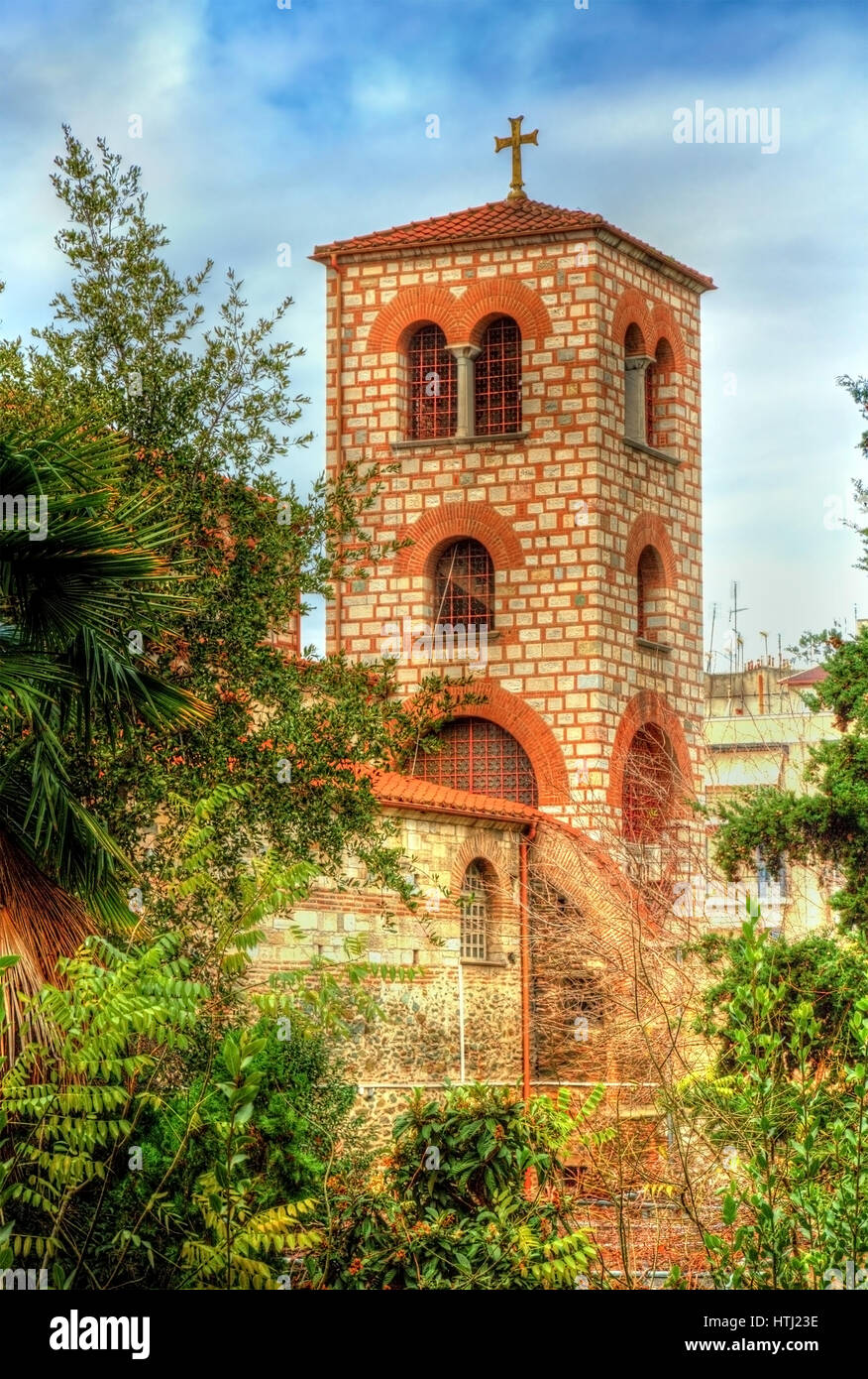Glockenturm der Kirche des Heiligen Demetrius in Thessaloniki, Griechenland Stockfoto