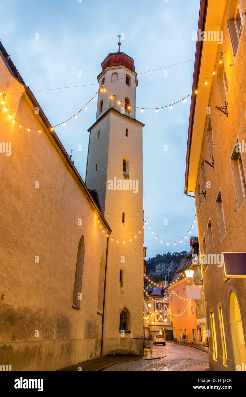 Kath. Abendkonzerte, Frauenkirche, eine Kirche in Feldkirch - Österreich Stockfoto