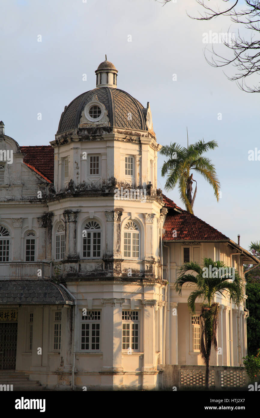 Malaysia, Penang, Georgetown, Villa aus der Kolonialzeit, altes Haus, Stockfoto