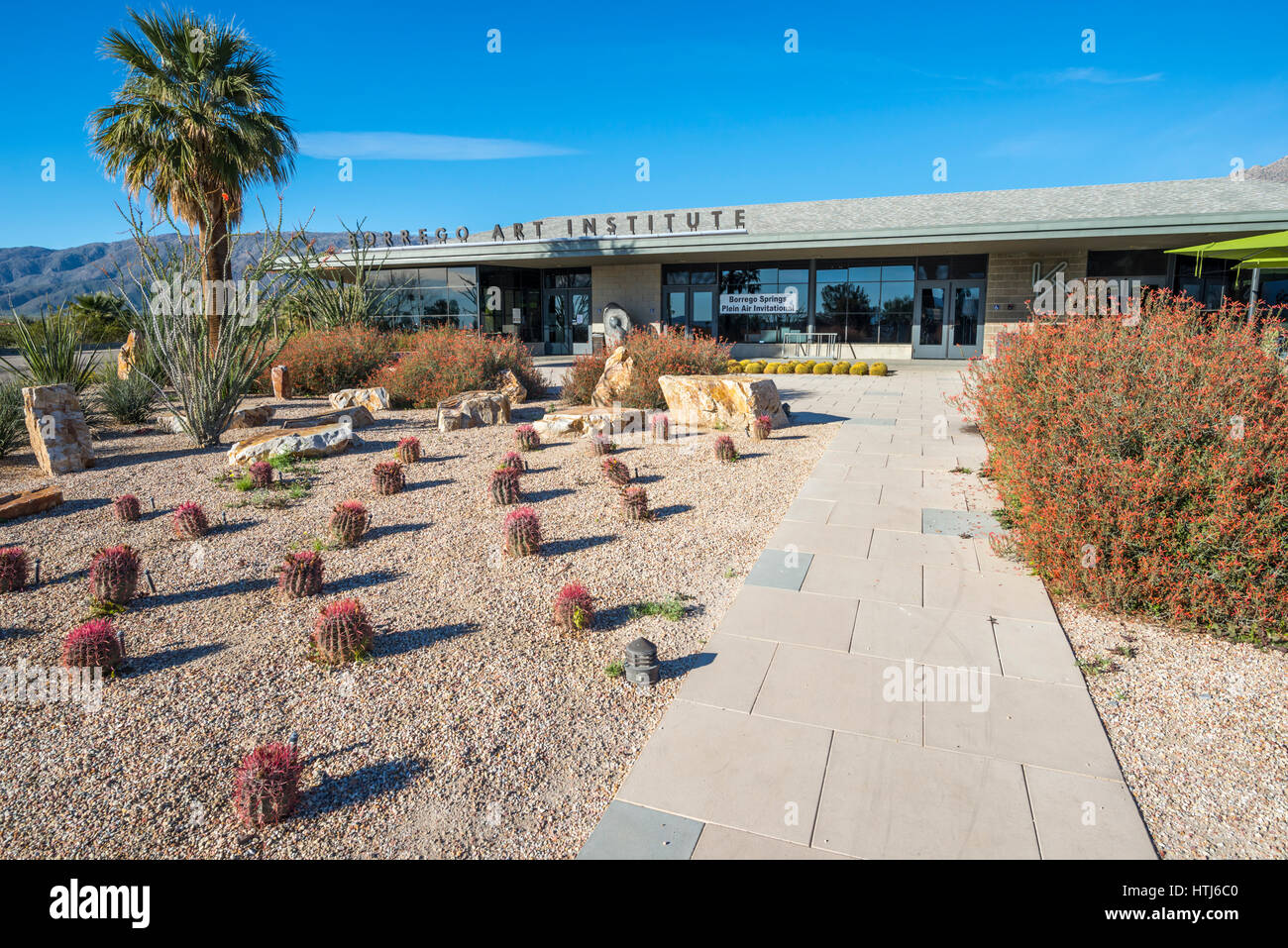 Borrego Kunstinstitut Gebäude. Borrego Springs, Kalifornien, USA. Stockfoto