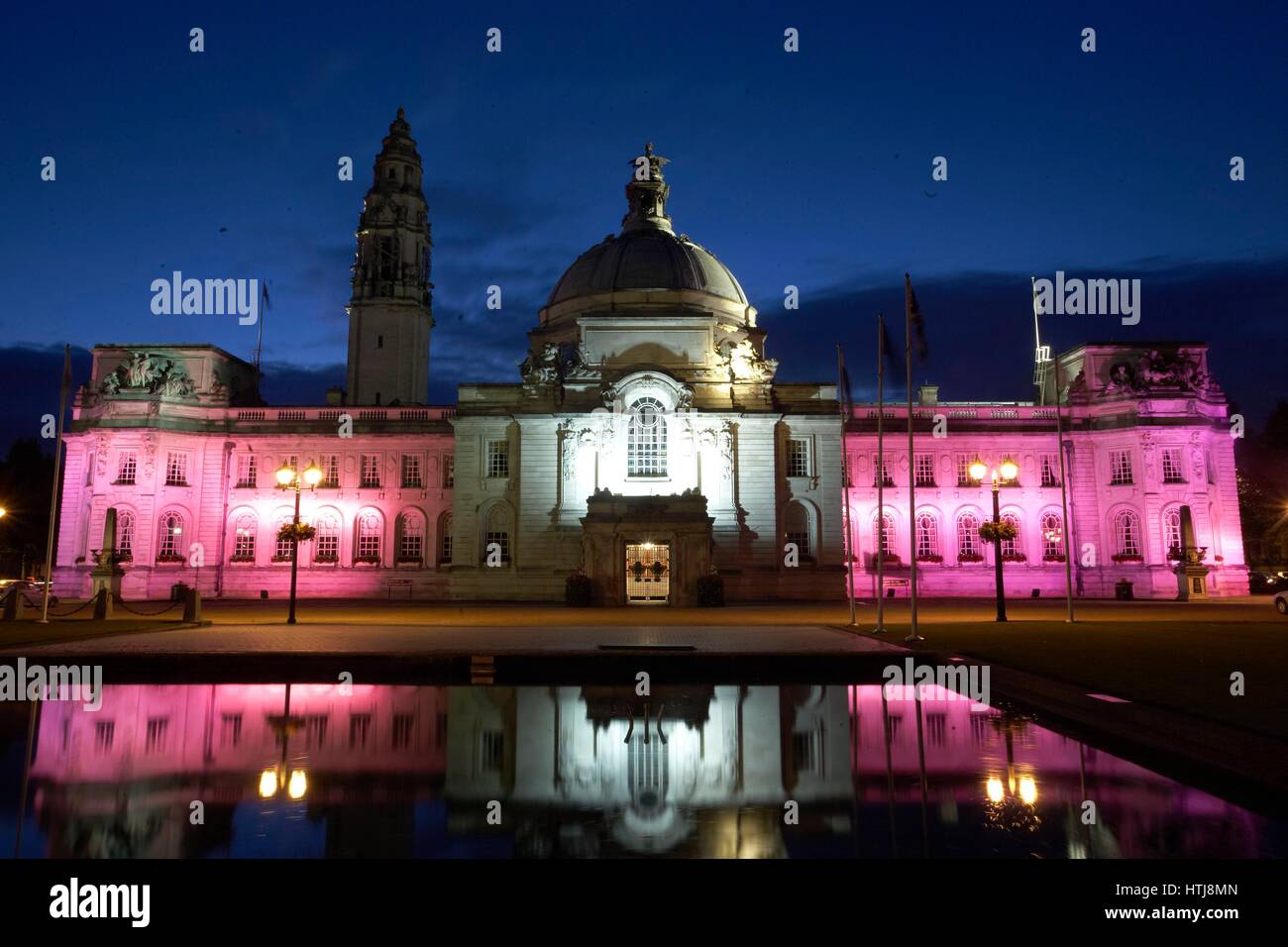 Rathaus, Cathays Park, Cardiff, Wales. Stockfoto