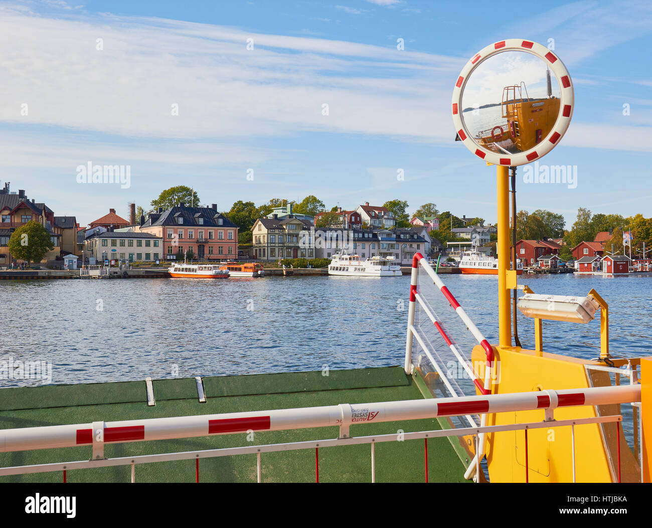 Kabel Überfahrt von Vaxholm Festung Insel nach Vaxholm, Schweden, Skandinavien Stockfoto