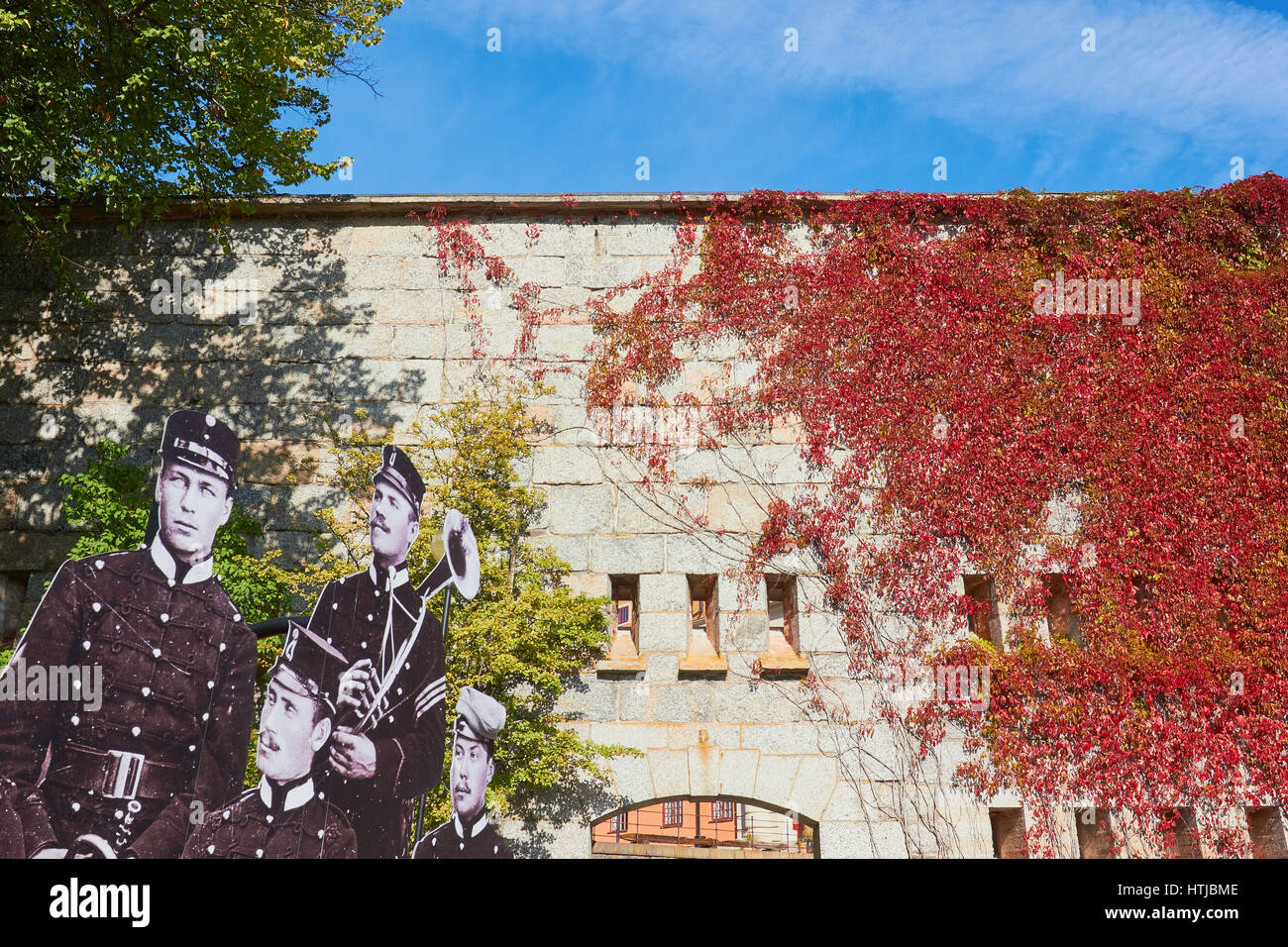 Geschnitten Sie aus historischen Armee Band, Festung Vaxholm, Schweden, Skandinavien Stockfoto