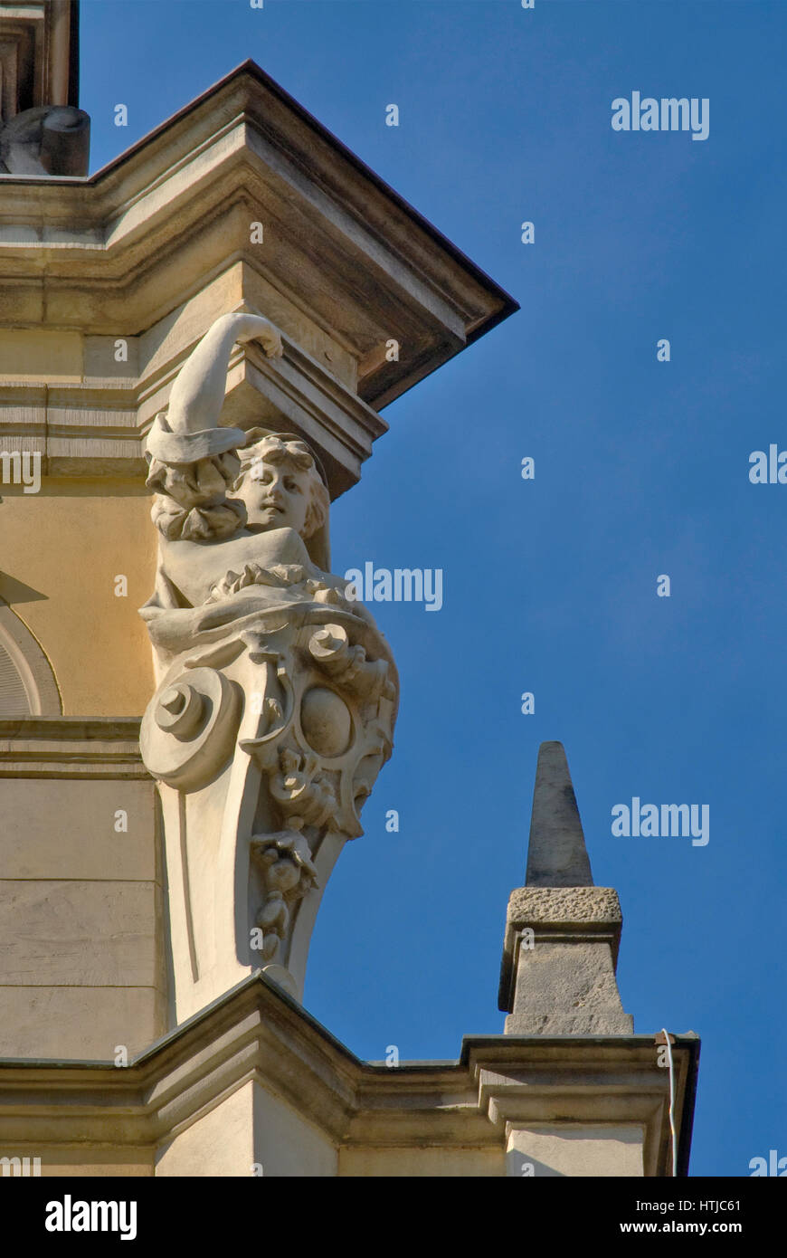 Atlantid Hemi-Figuren am Gebäude in der Kurzy Targ Passage in der Nähe von Rynek (Marktplatz) in Breslau, Niederschlesien, Polen Stockfoto