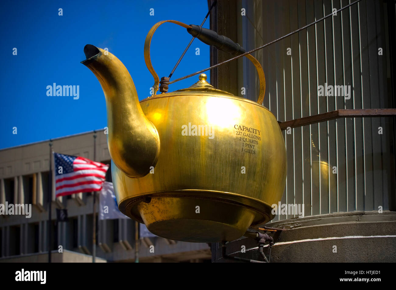 Der historische Teekessel in der Innenstadt von Boson, Massachusetts Stockfoto