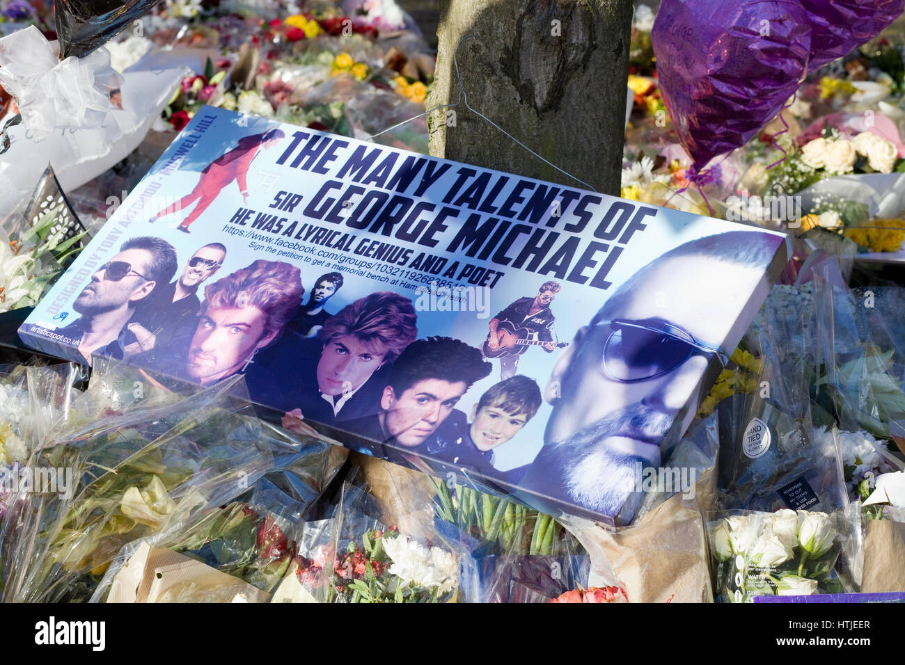 Hommage an den verstorbenen George Michael in seinem Haus in Göring auf Themse Stockfoto