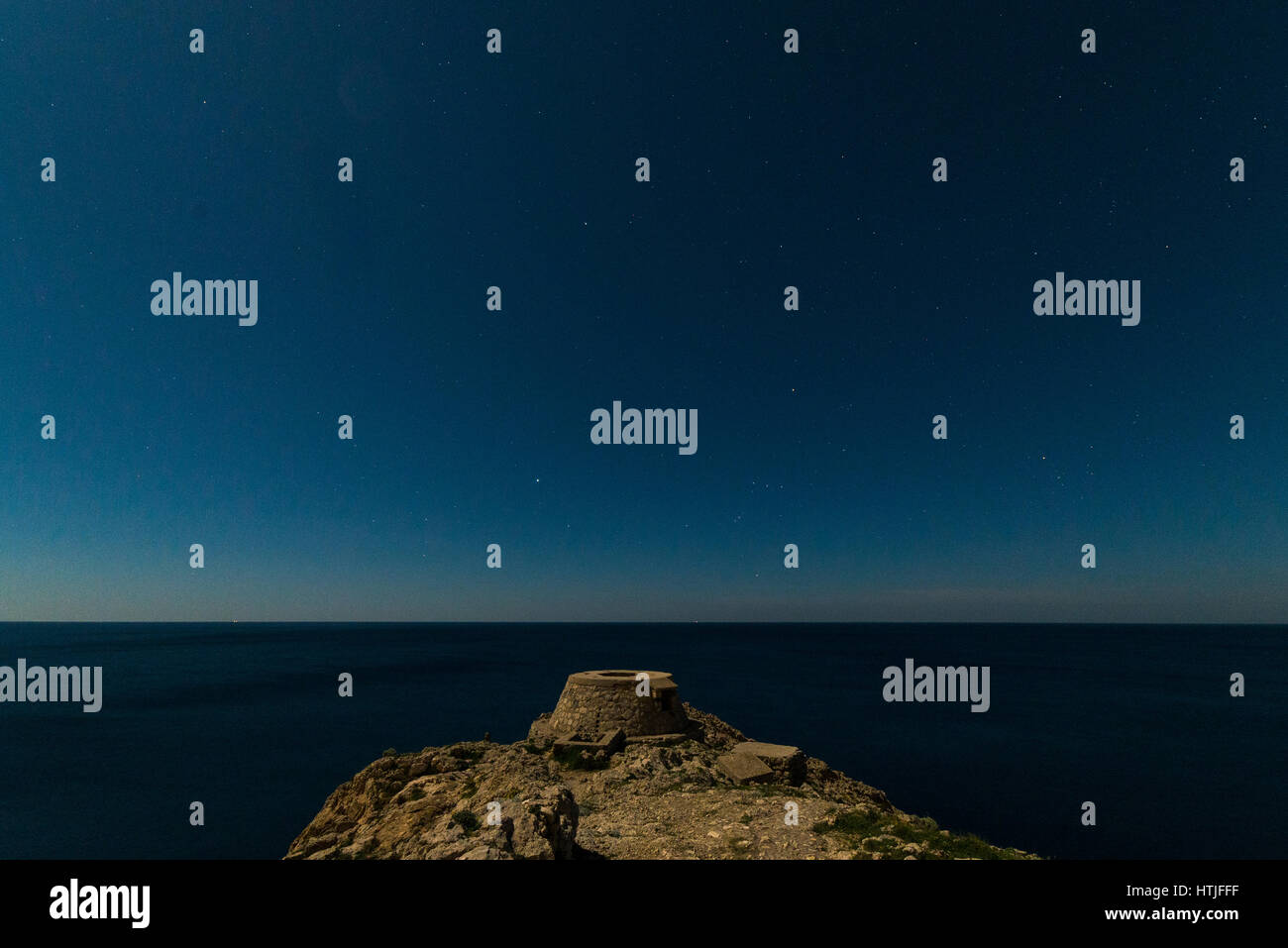 Sterne am Himmel über dem "Faro" in Anacapri, Capri, Naples Stockfoto