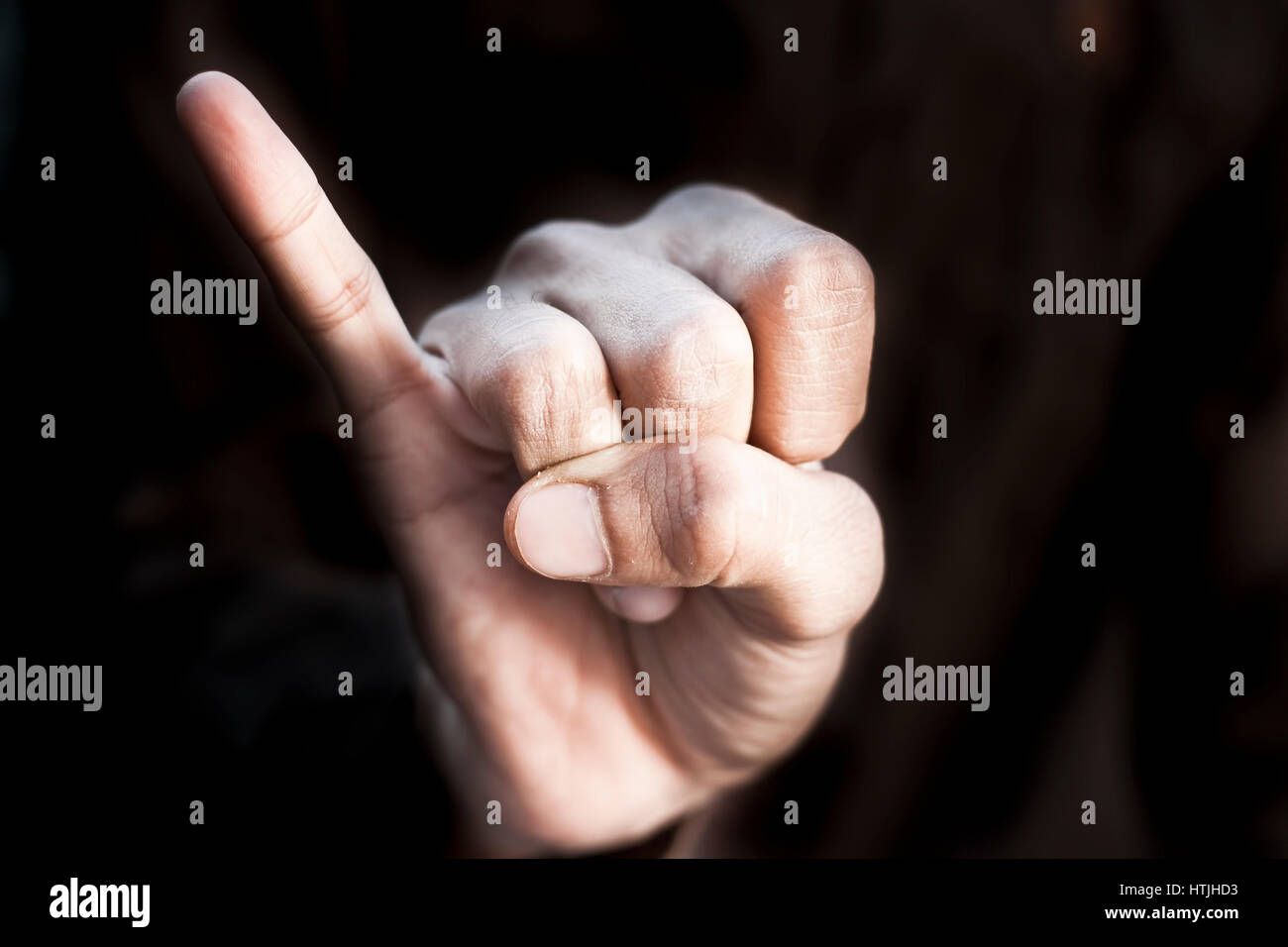 American Sign Language (ASL) ist die vorherrschende Gebärdensprache der Gehörlosen Gemeinschaften in den Vereinigten Staaten und den meisten anglophonen Kanada. Stockfoto