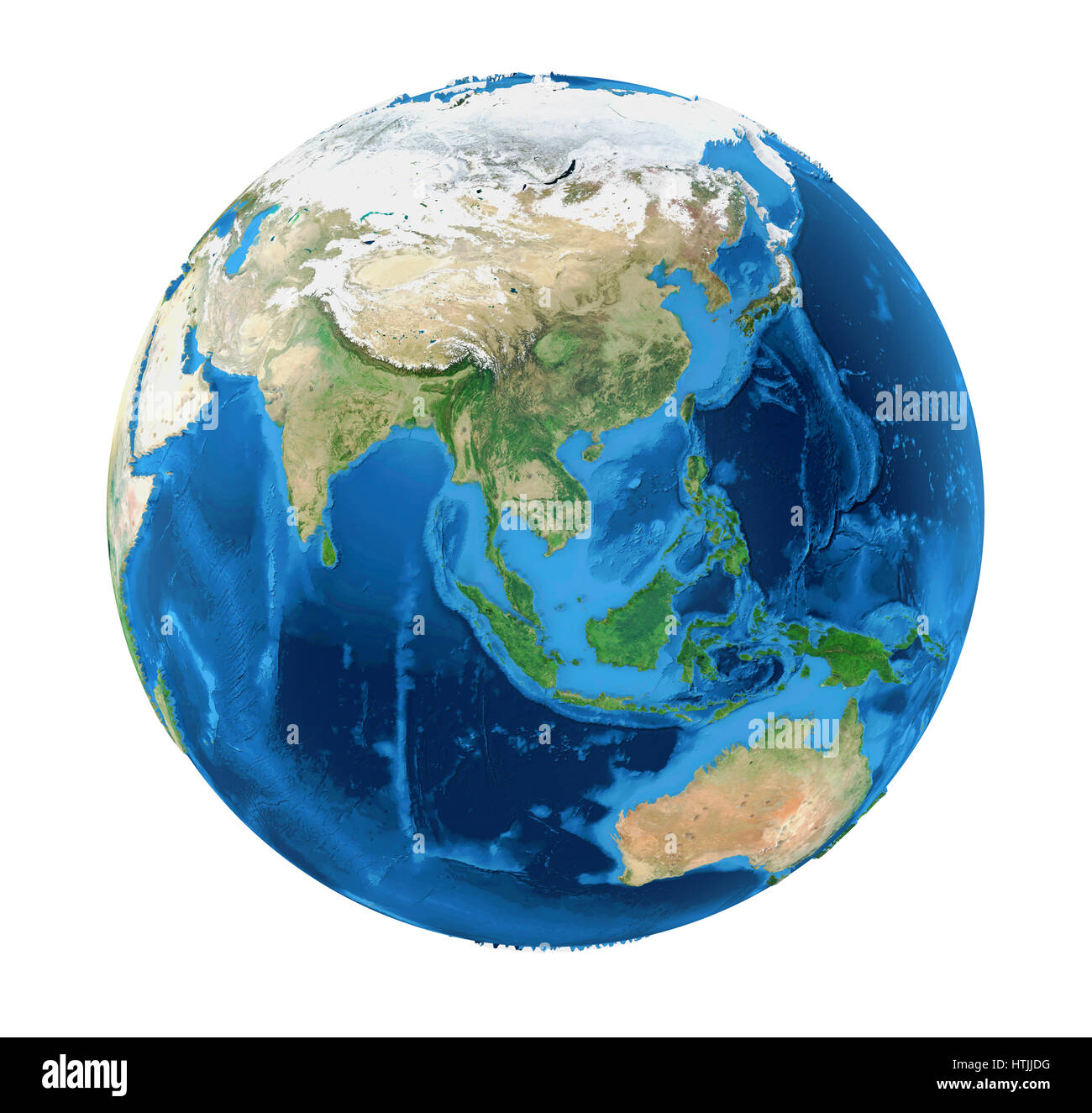 Erde Globus Asien Ansicht isoliert (Elemente dieses Bildes, eingerichtet von der NASA) Stockfoto