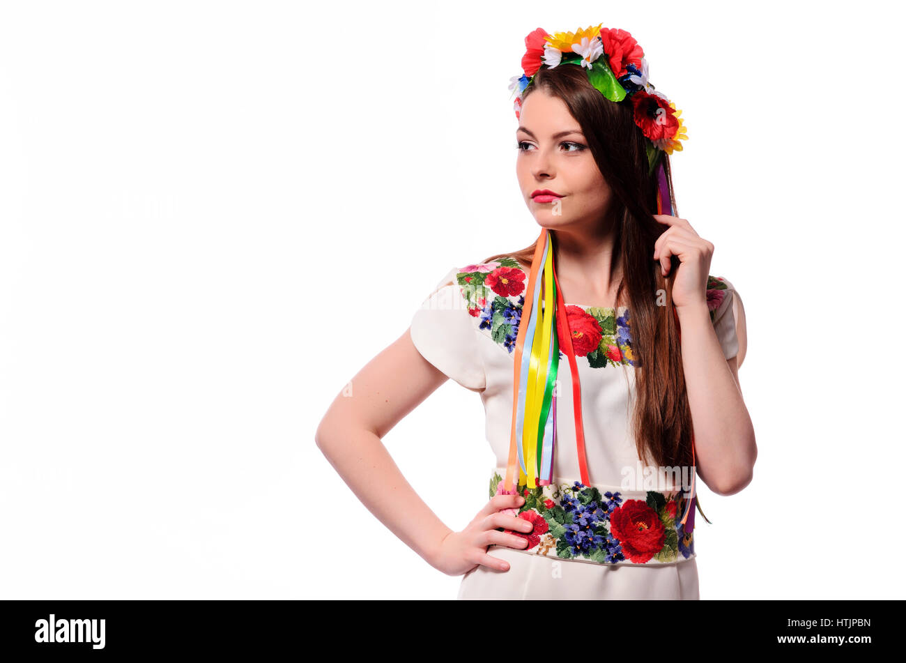 niedliche Mädchen in der ukrainischen nationalen Tracht Stockfoto