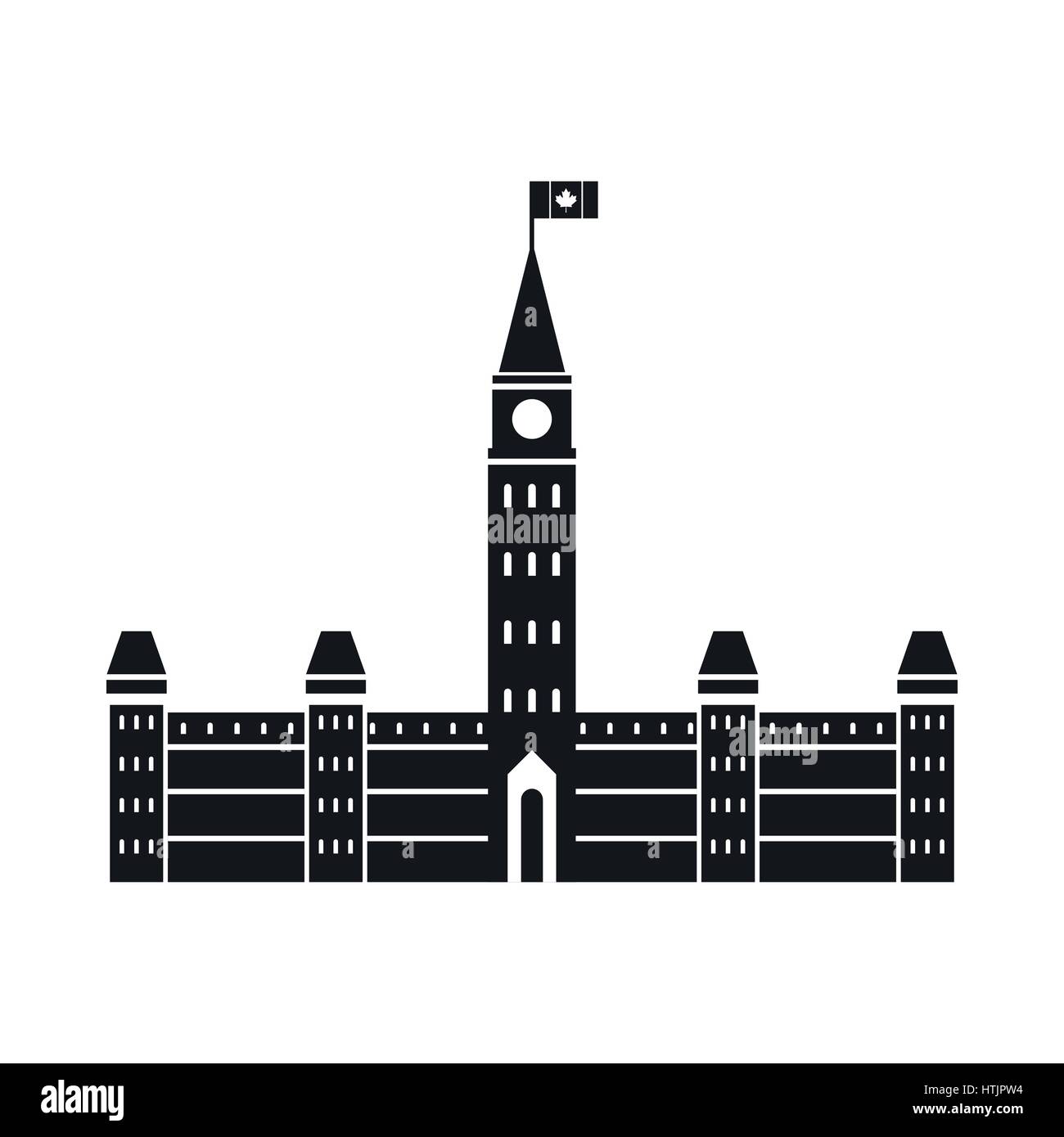 Parlamentsgebäude, Ottawa Icon, einfachen Stil Stock Vektor