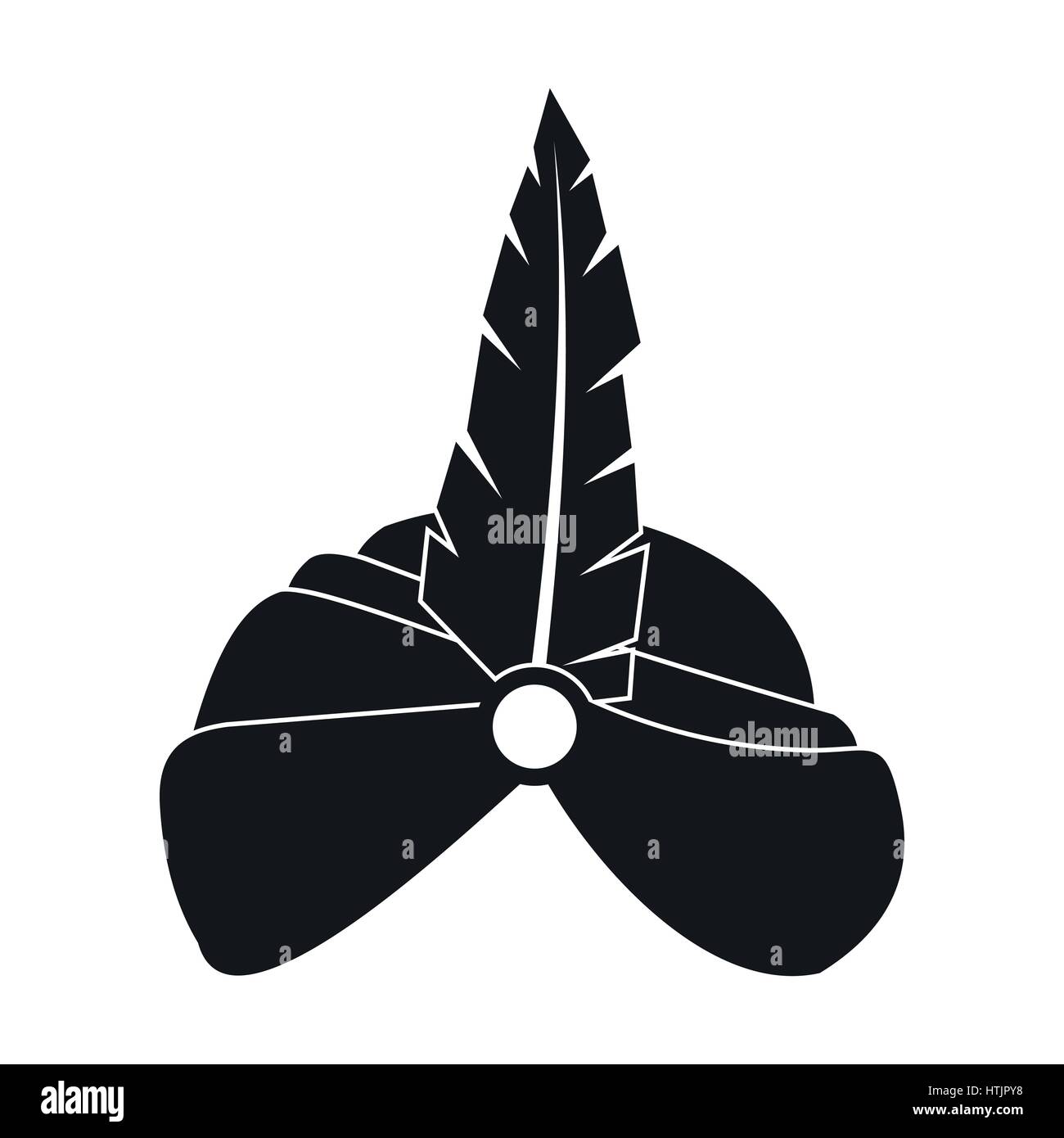 Indische Kopfbedeckungen Turban mit Feder-Symbol Stock Vektor